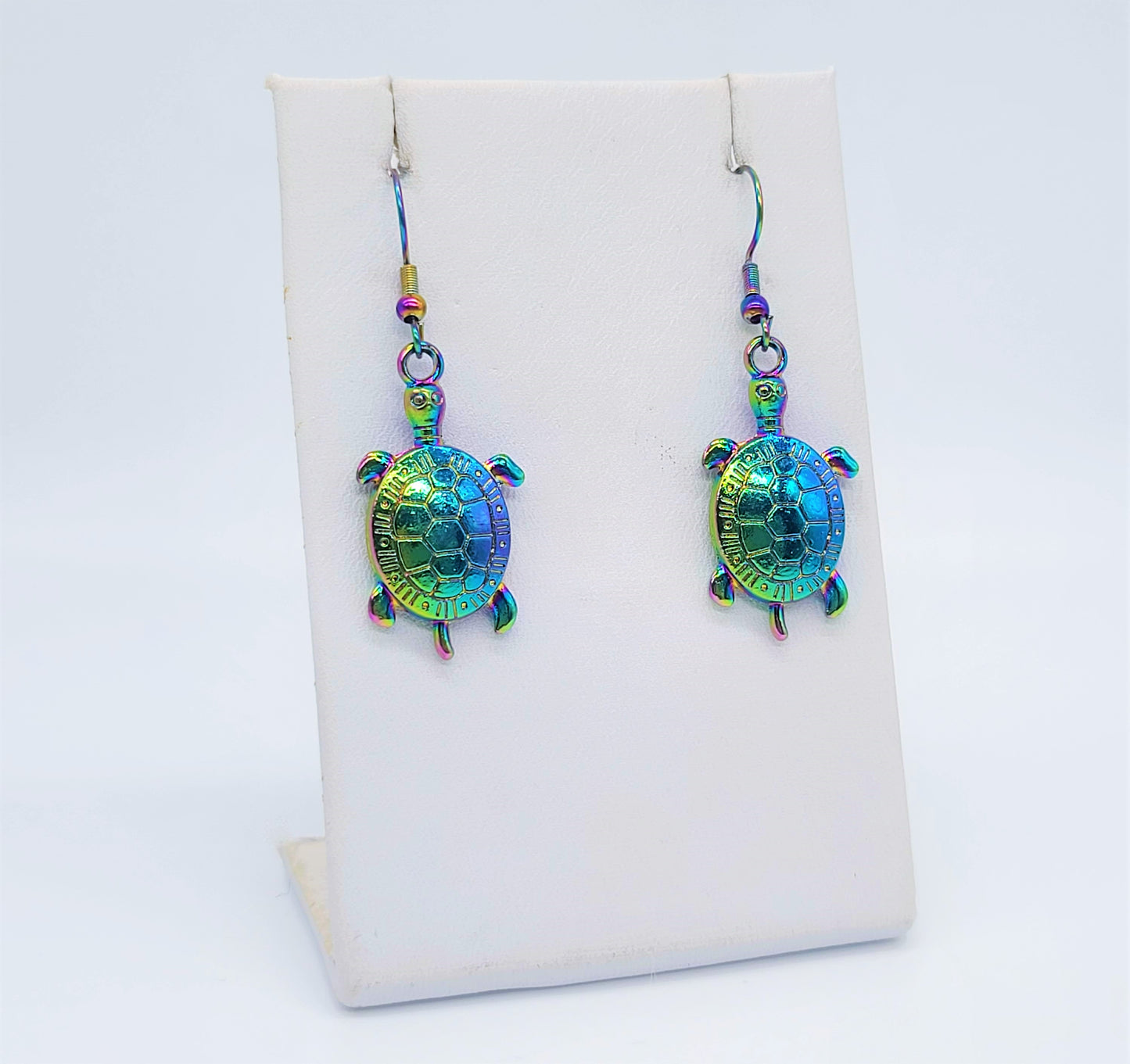 Rainbow Chromium Sea Turtle Earrings