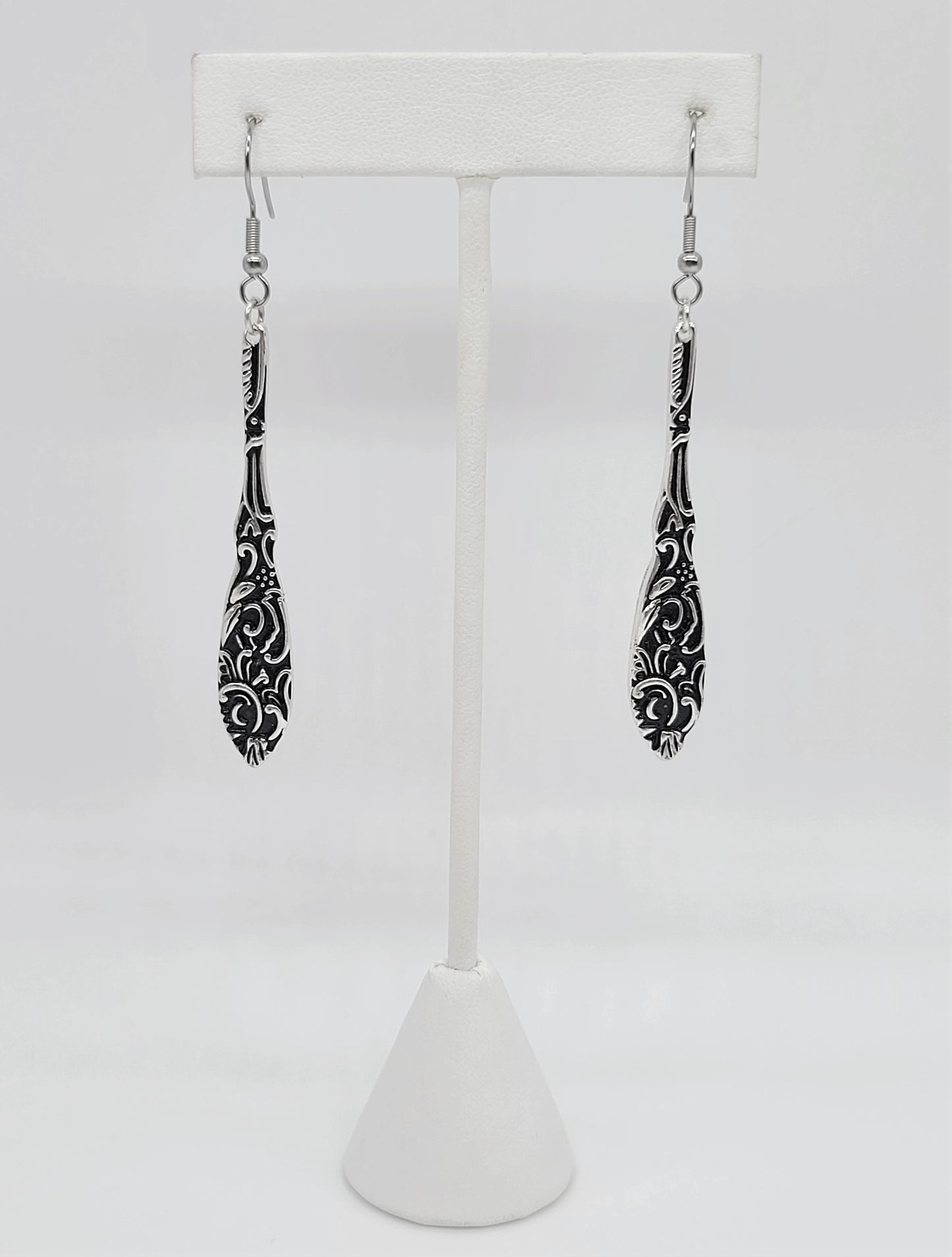Silver Intricate Spoon Earrings