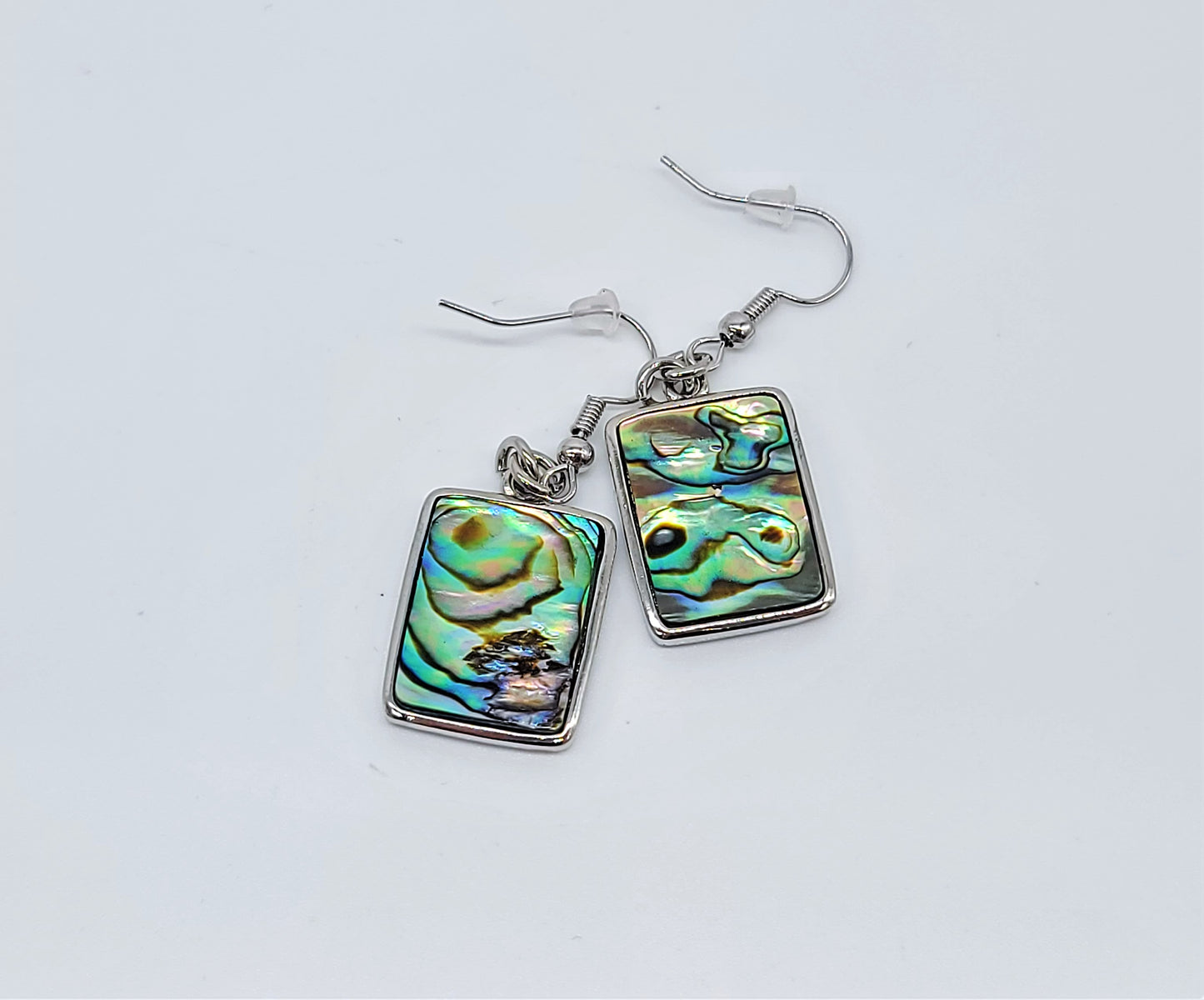 Abalone / Paua Seashell Rectangle Earrings