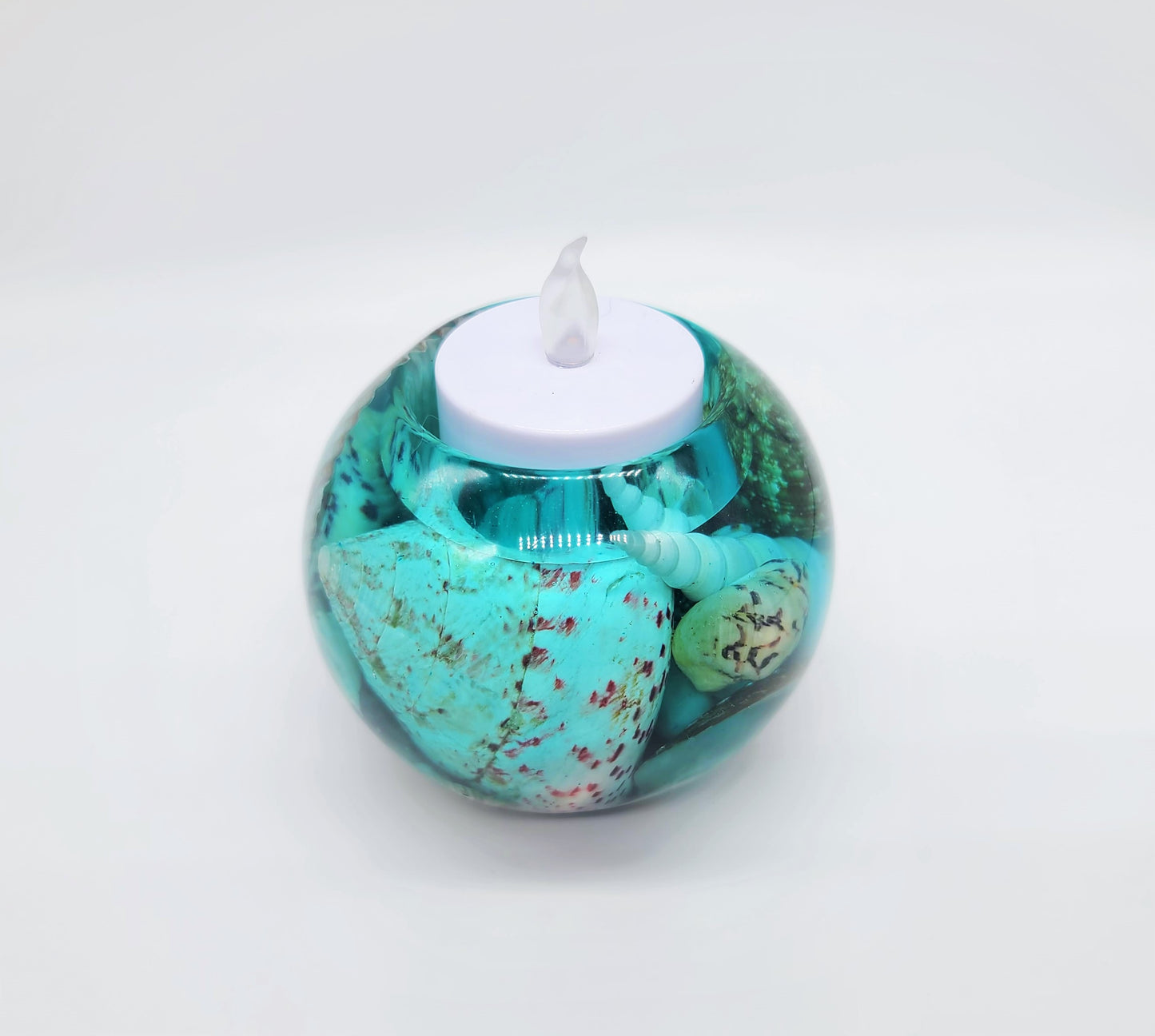 Small Spherical / Round Seascape Candle Holder