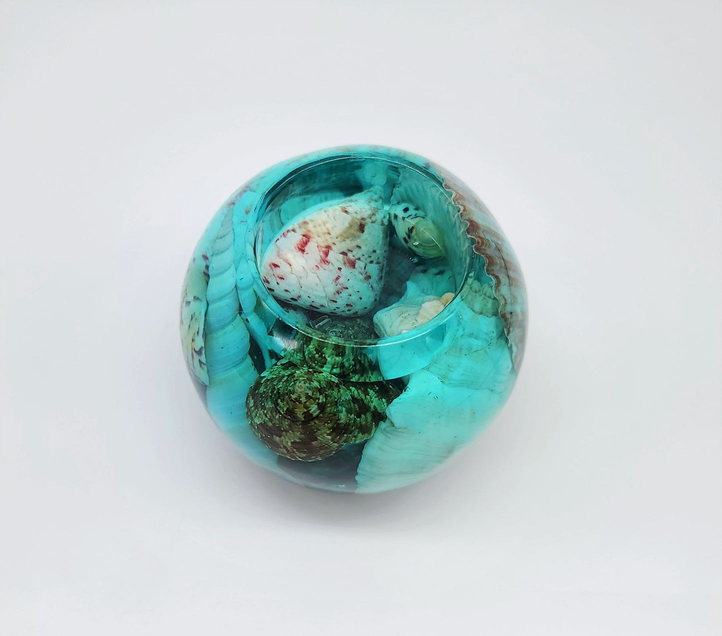 Small Spherical / Round Seascape Candle Holder