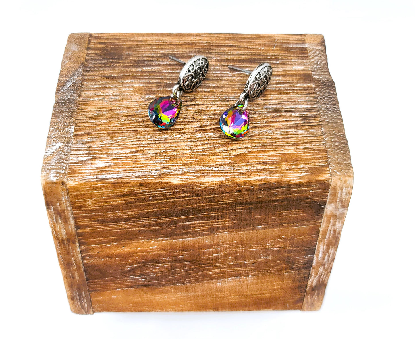 Mystic Rainbow Topaz Post Earrings