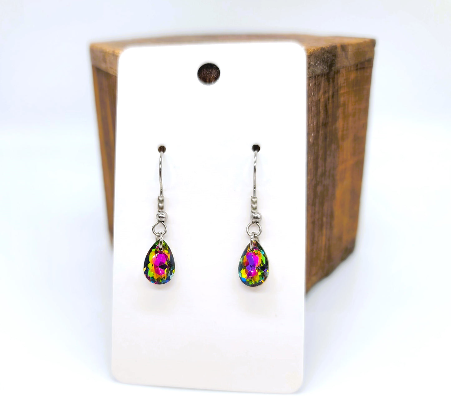 Gemstone Teardrop Dangle Earrings