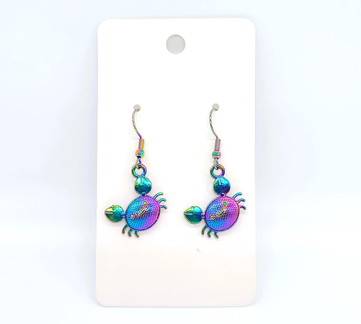 Rainbow Chromium Crab Earrings