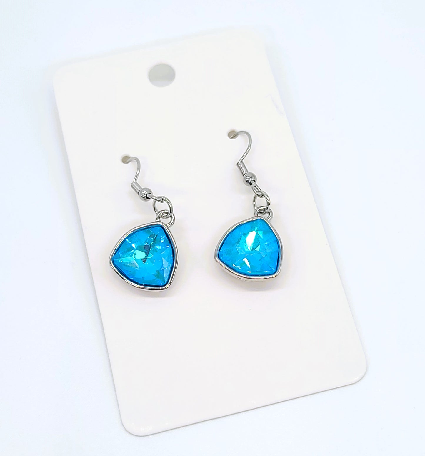 Aurora Borealis Triangle Earrings