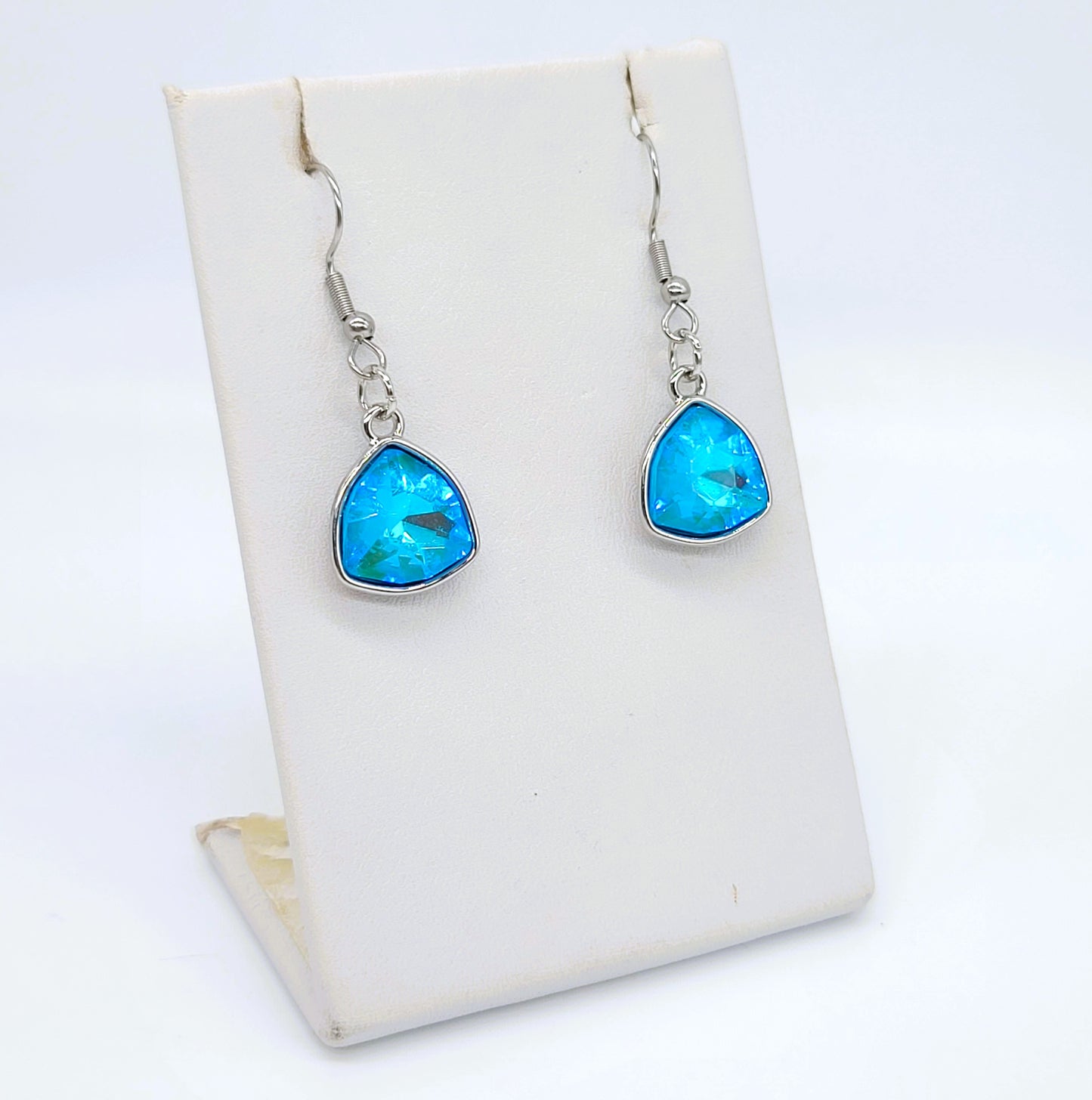 Aurora Borealis Triangle Earrings