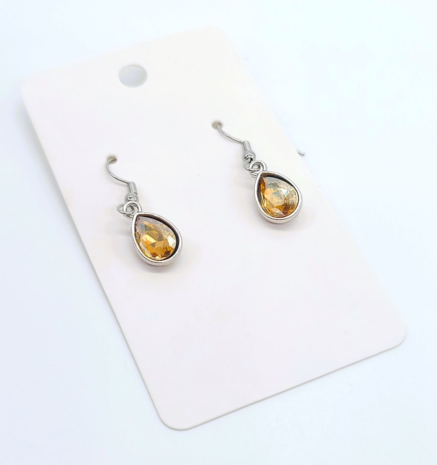 Gemstone Teardrop Dangle Earrings