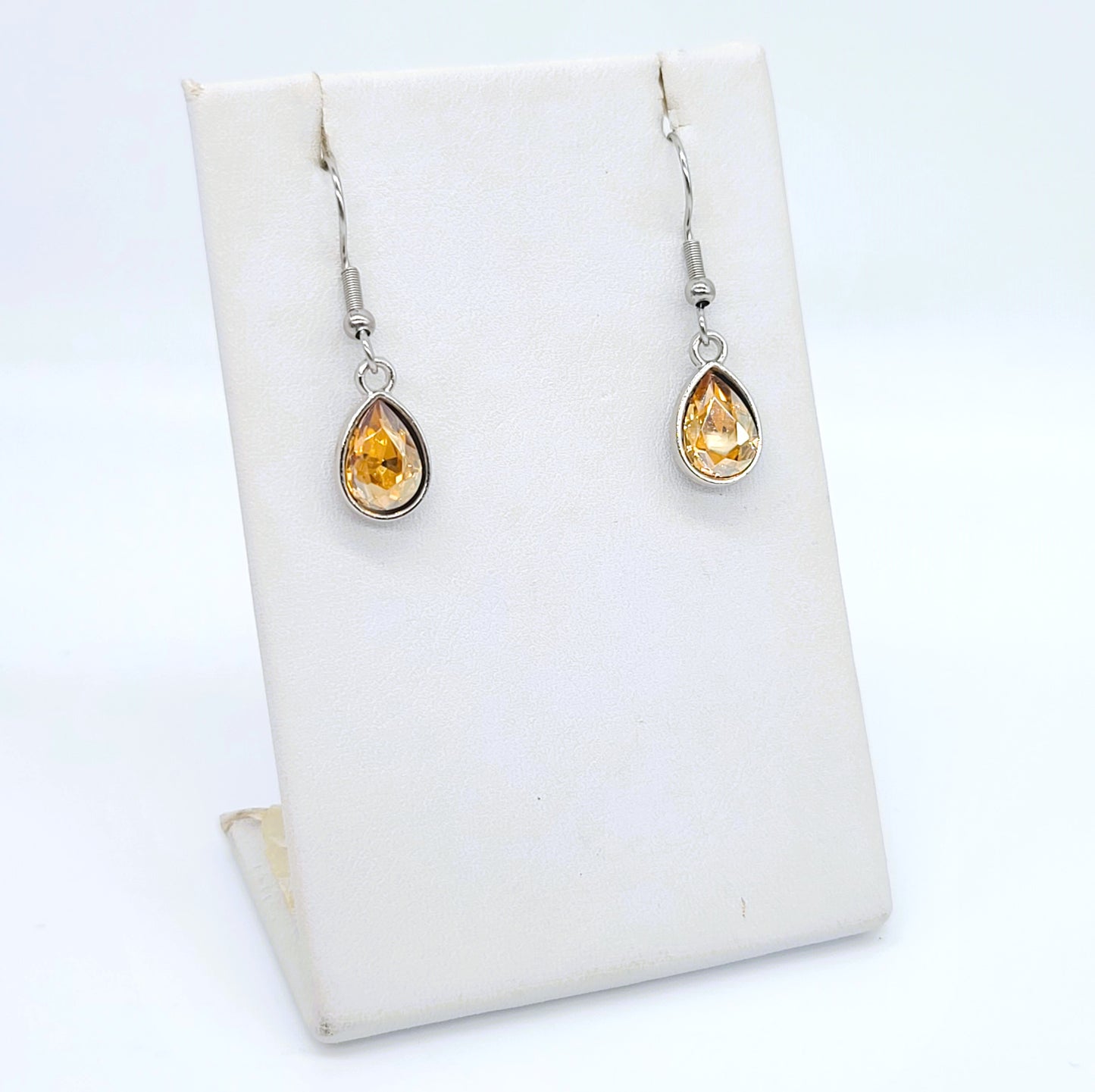 Gemstone Teardrop Dangle Earrings