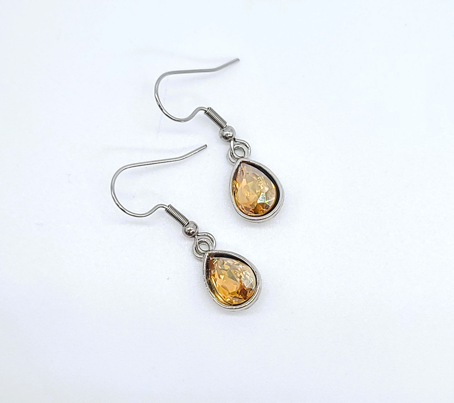 Gemstone Teardrop Dangle Earrings