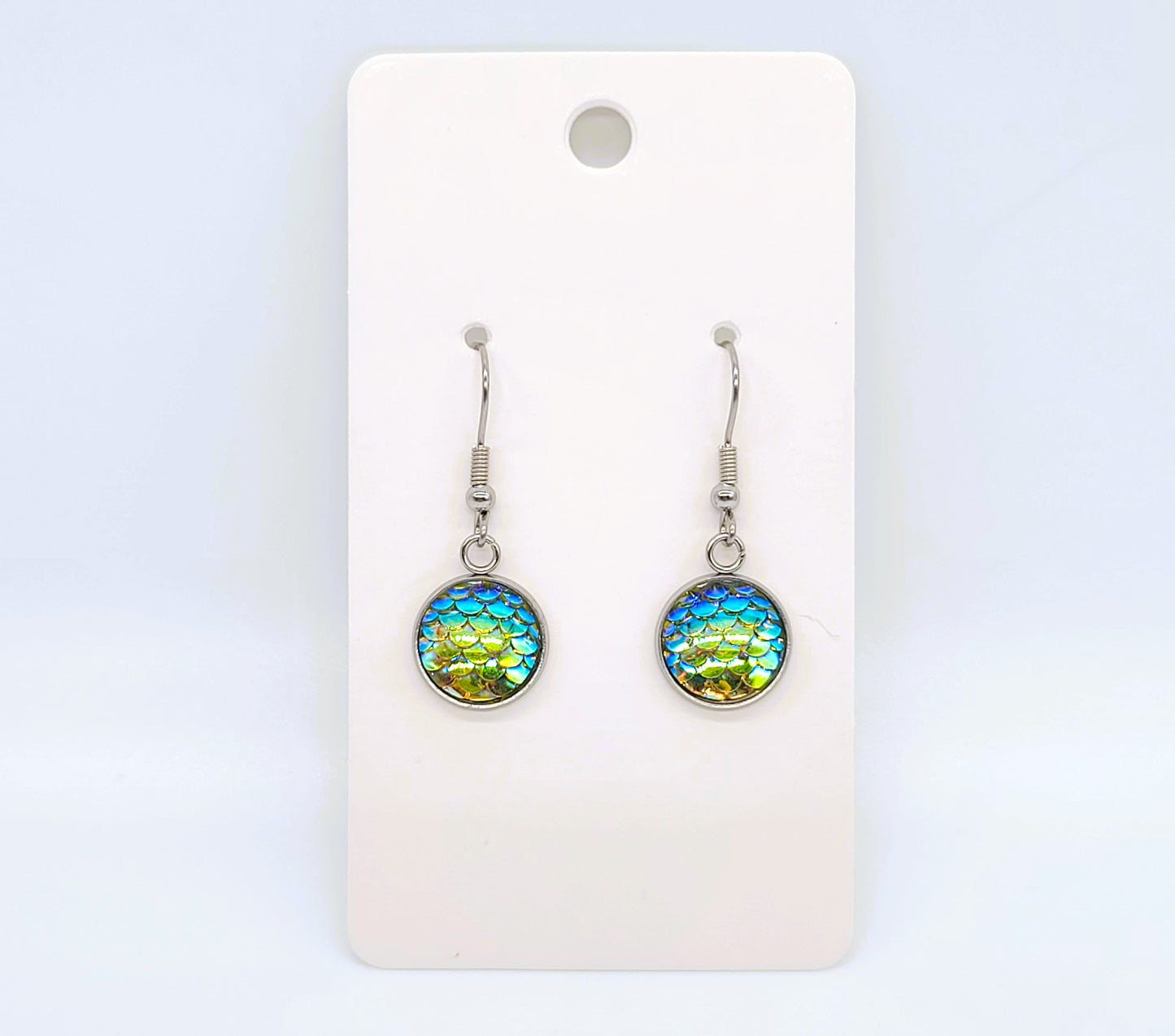 Iridescent Mermaid Scale Earrings