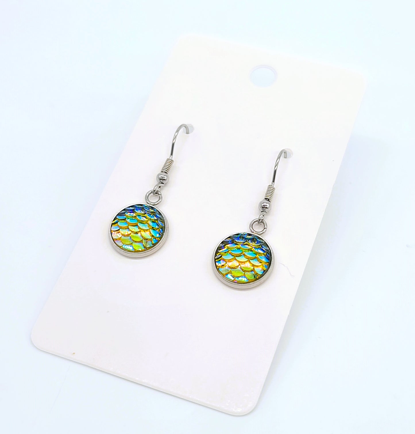 Iridescent Mermaid Scale Earrings