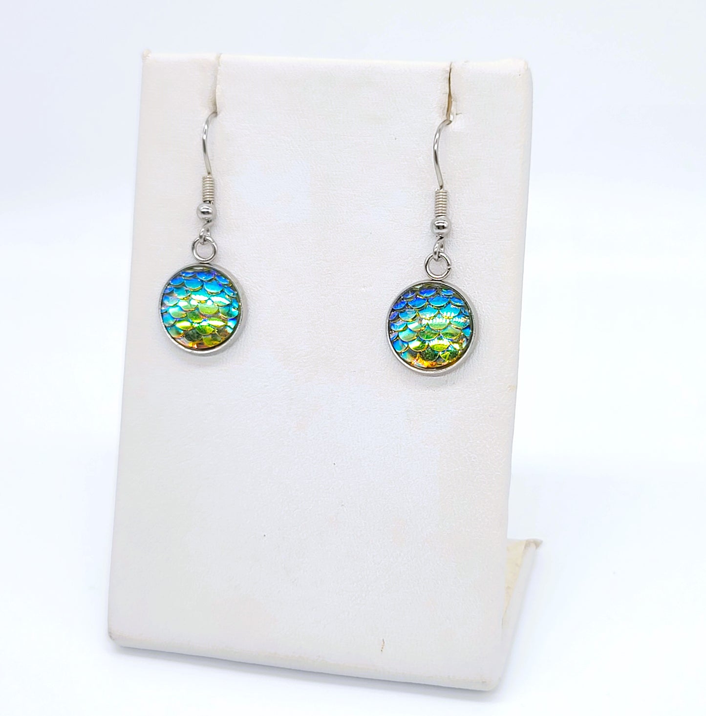 Iridescent Mermaid Scale Earrings