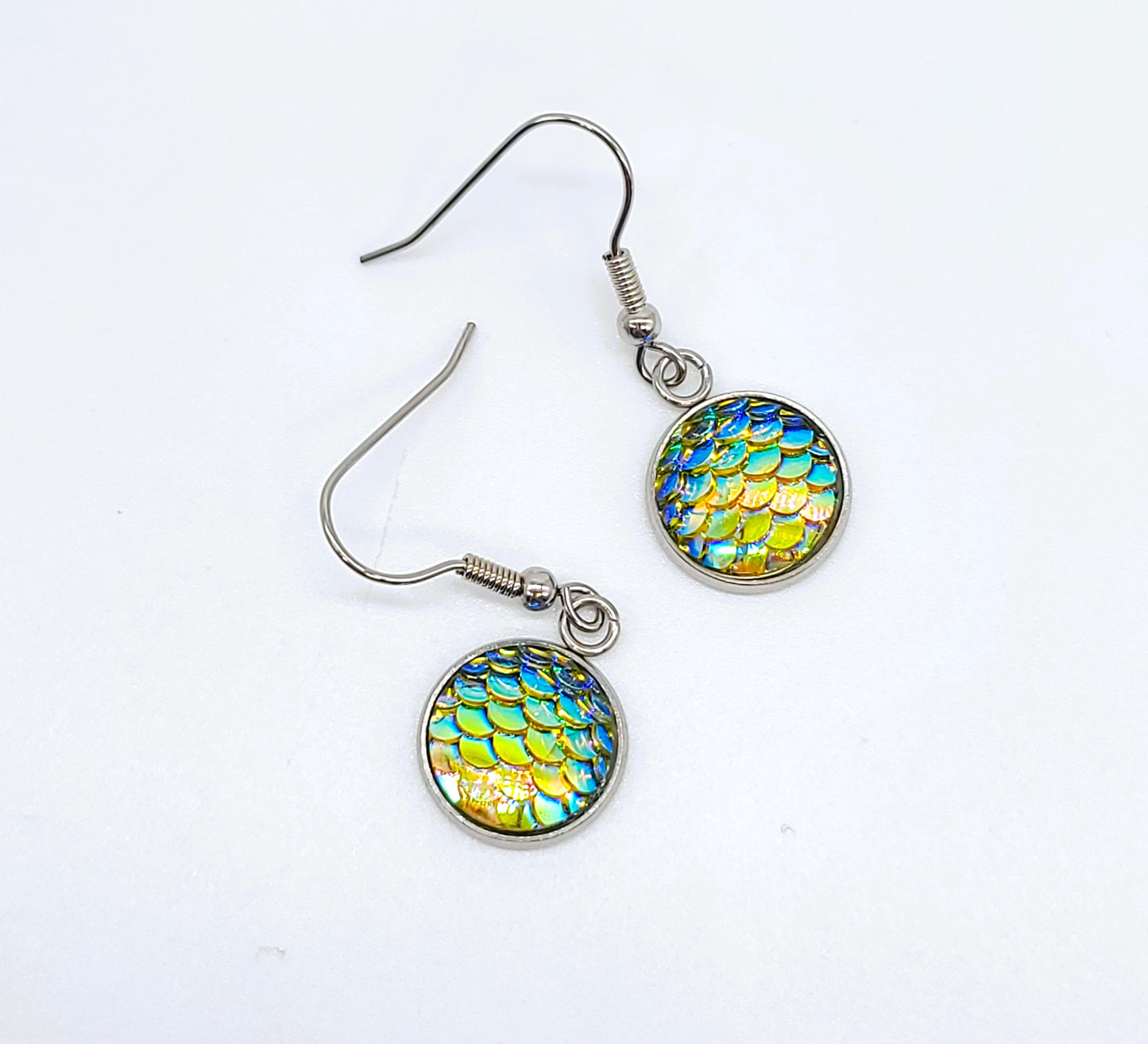 Iridescent Mermaid Scale Earrings