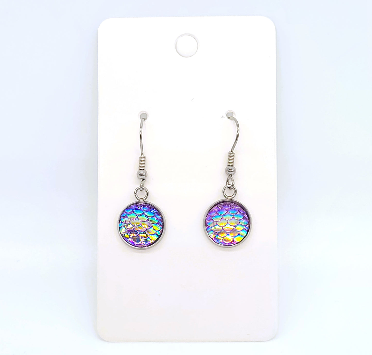 Iridescent Mermaid Scale Earrings