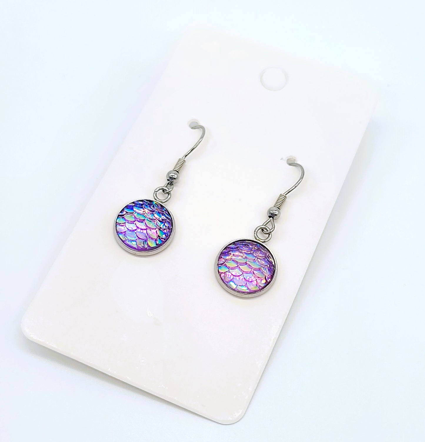 Iridescent Mermaid Scale Earrings