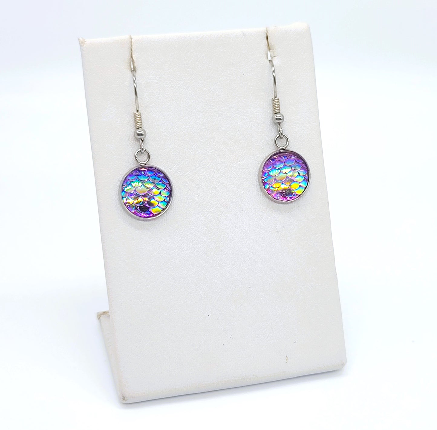 Iridescent Mermaid Scale Earrings