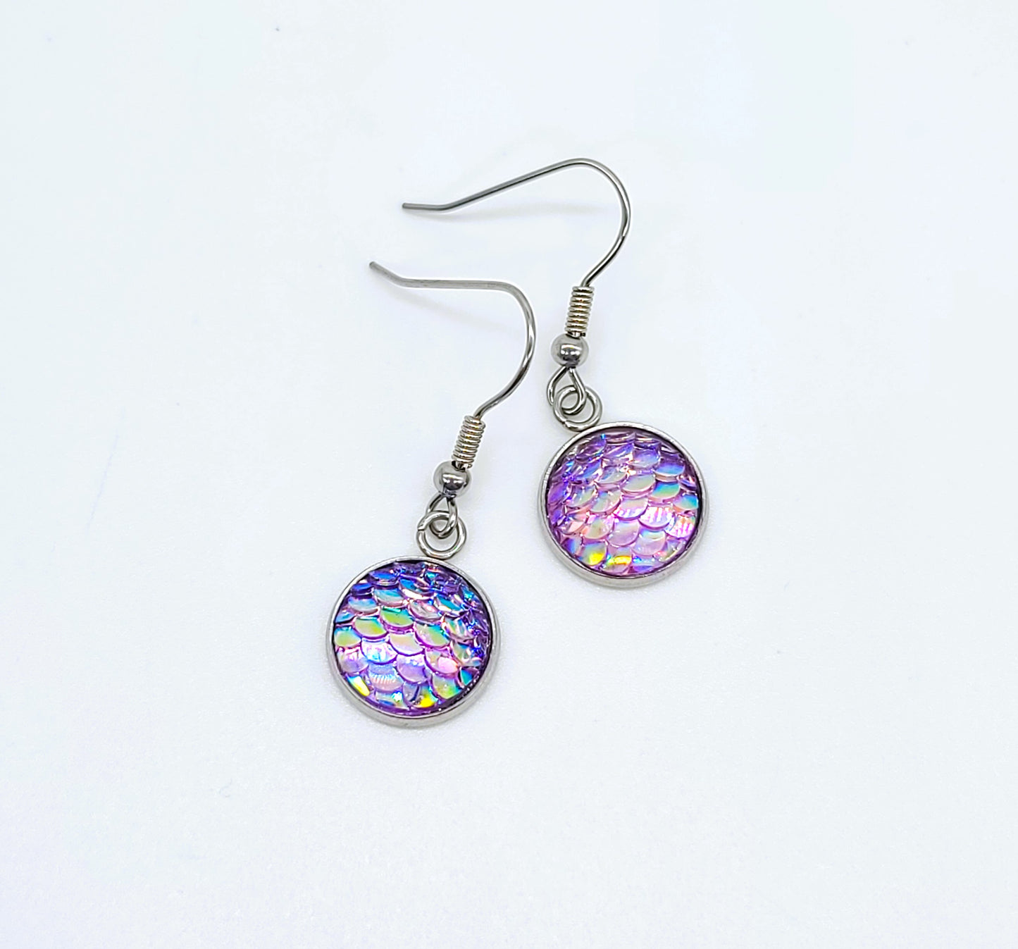 Iridescent Mermaid Scale Earrings