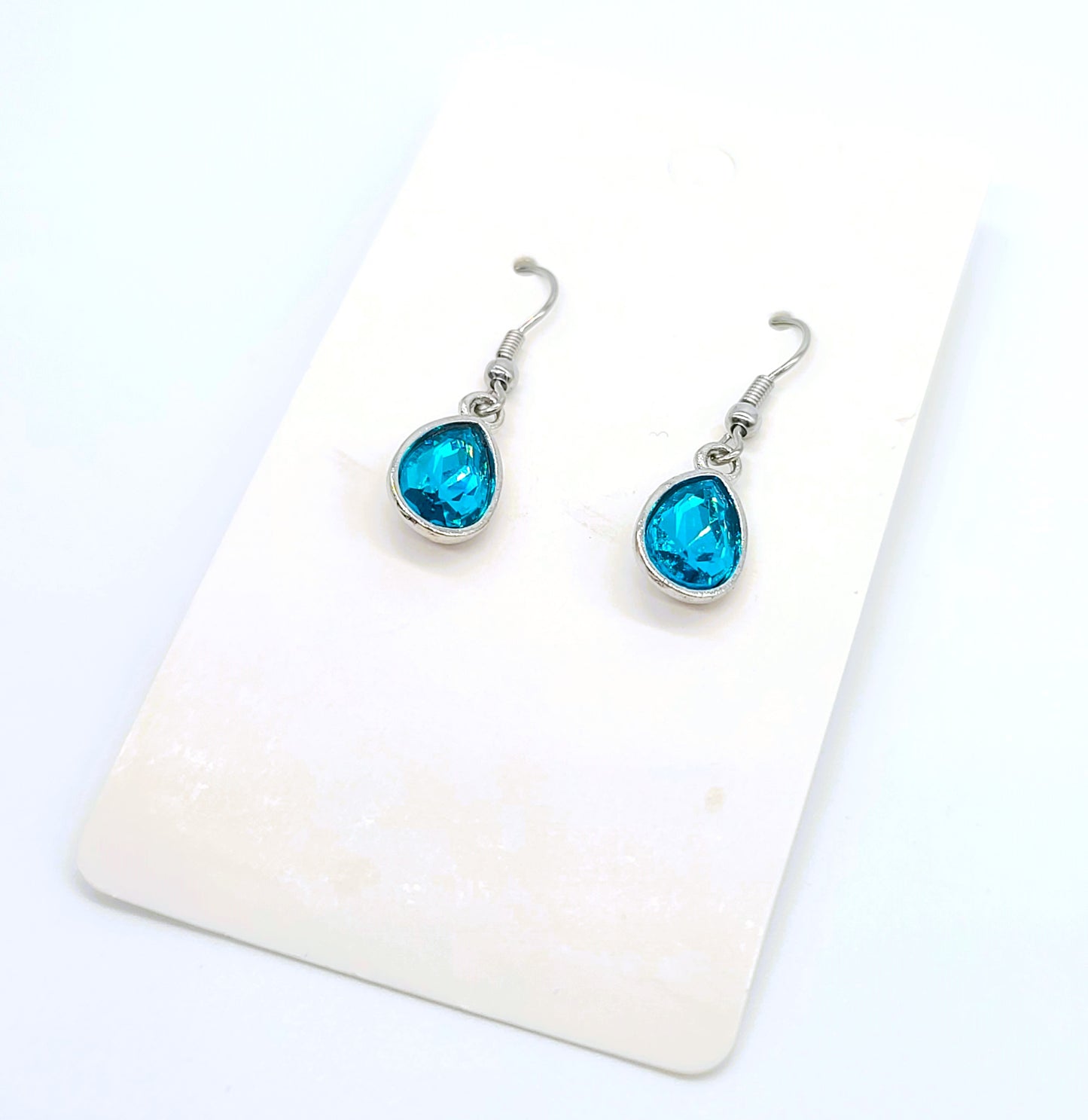 Gemstone Teardrop Dangle Earrings