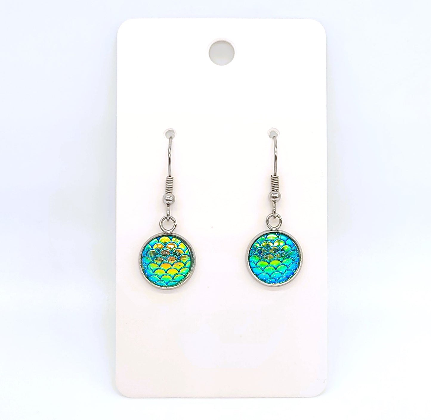 Iridescent Mermaid Scale Earrings