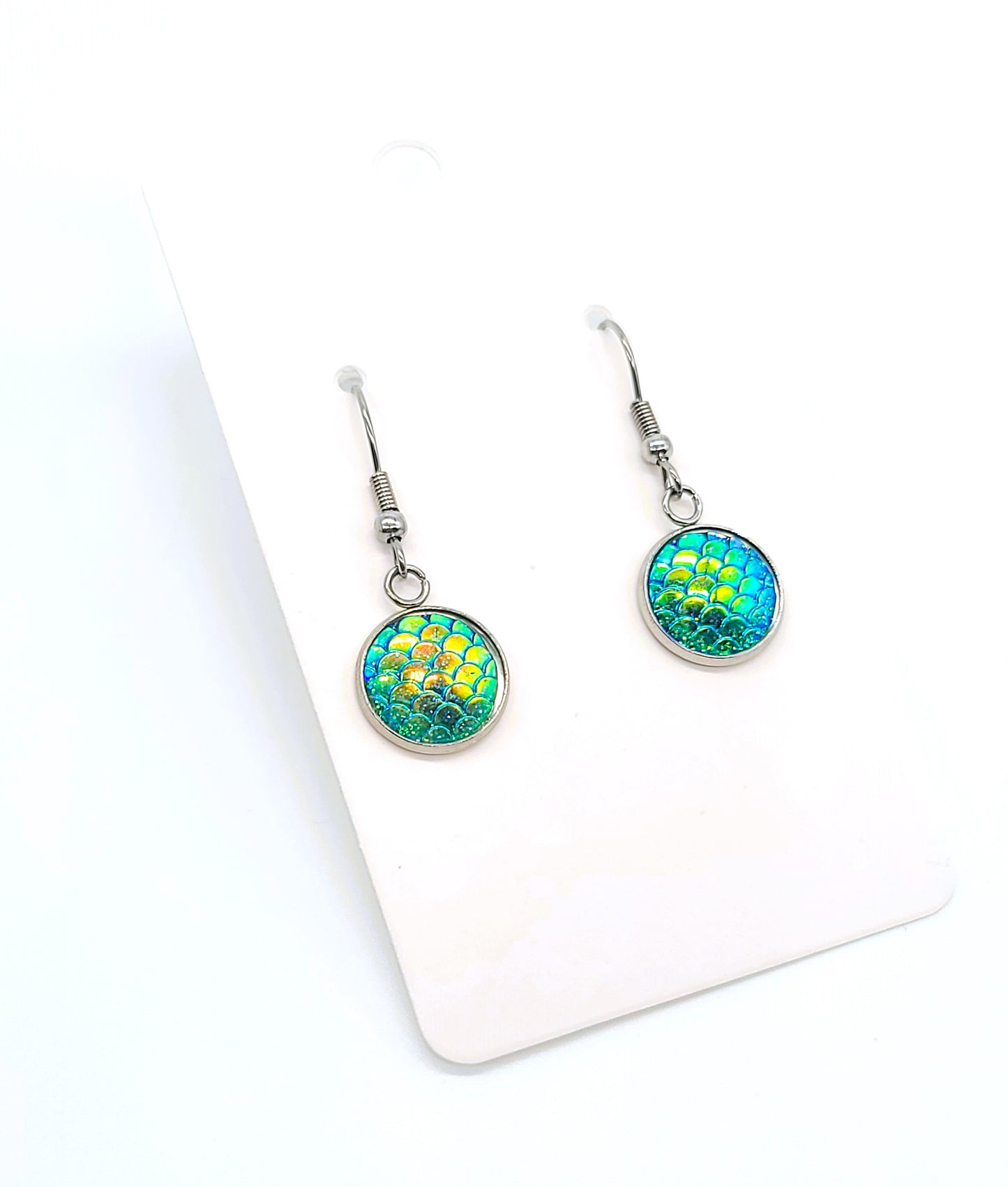 Iridescent Mermaid Scale Earrings