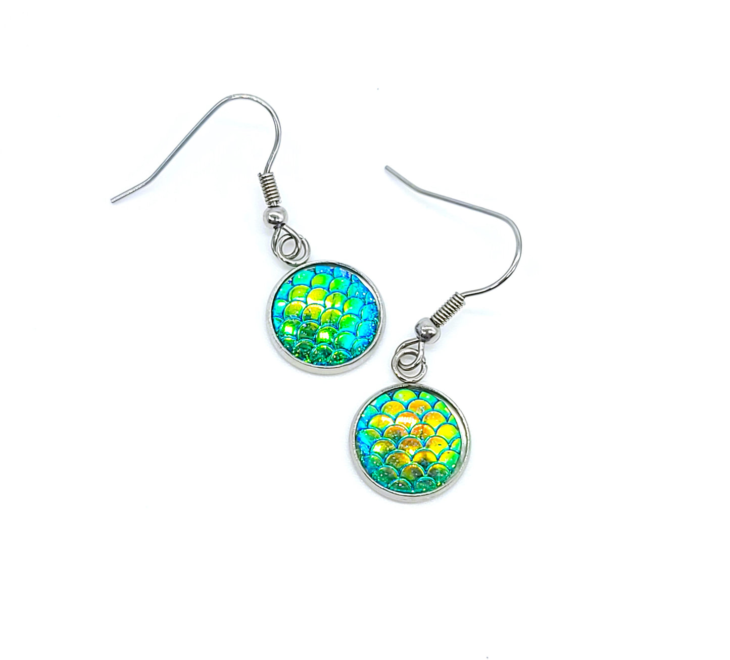 Iridescent Mermaid Scale Earrings