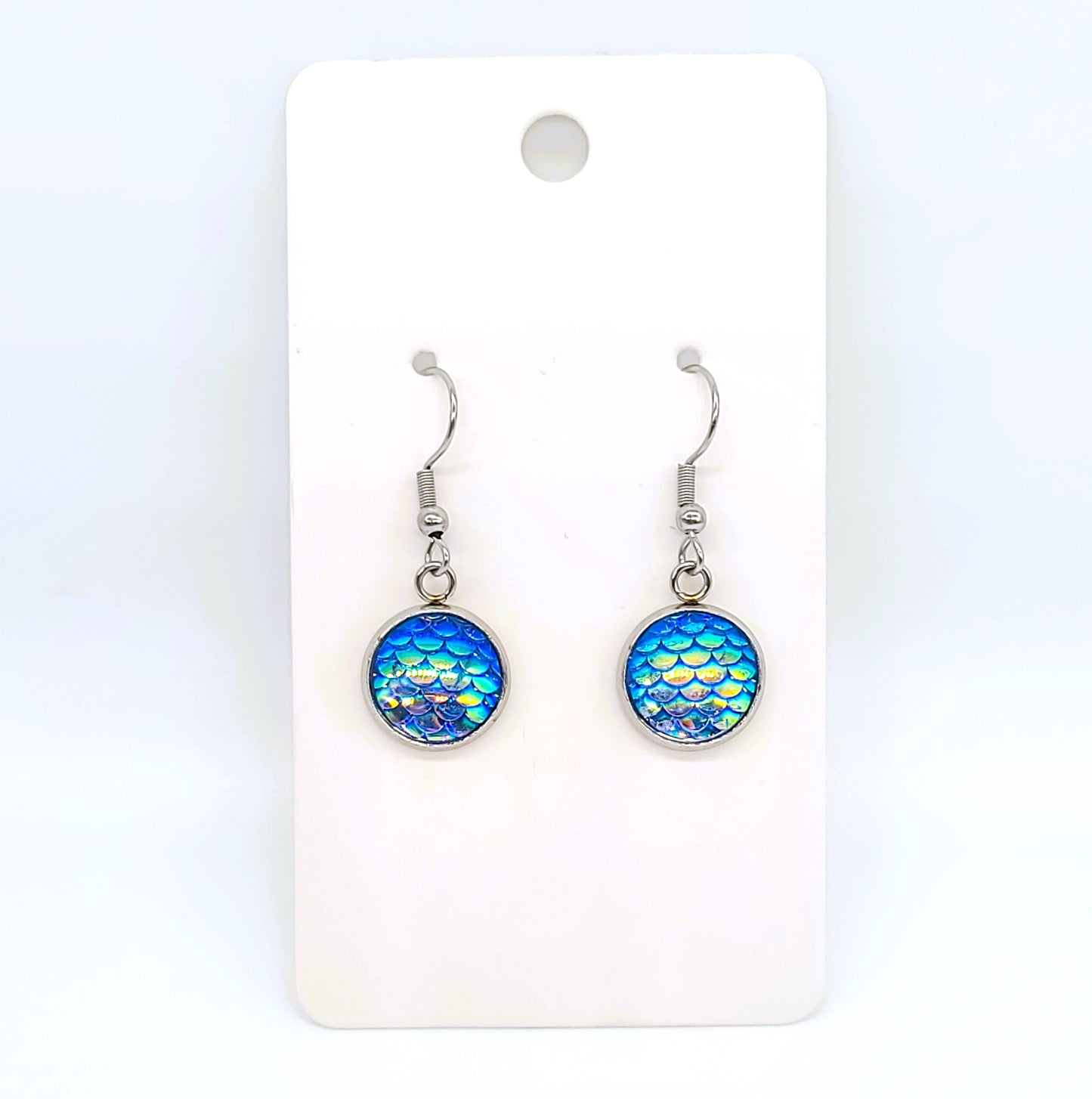 Iridescent Mermaid Scale Earrings