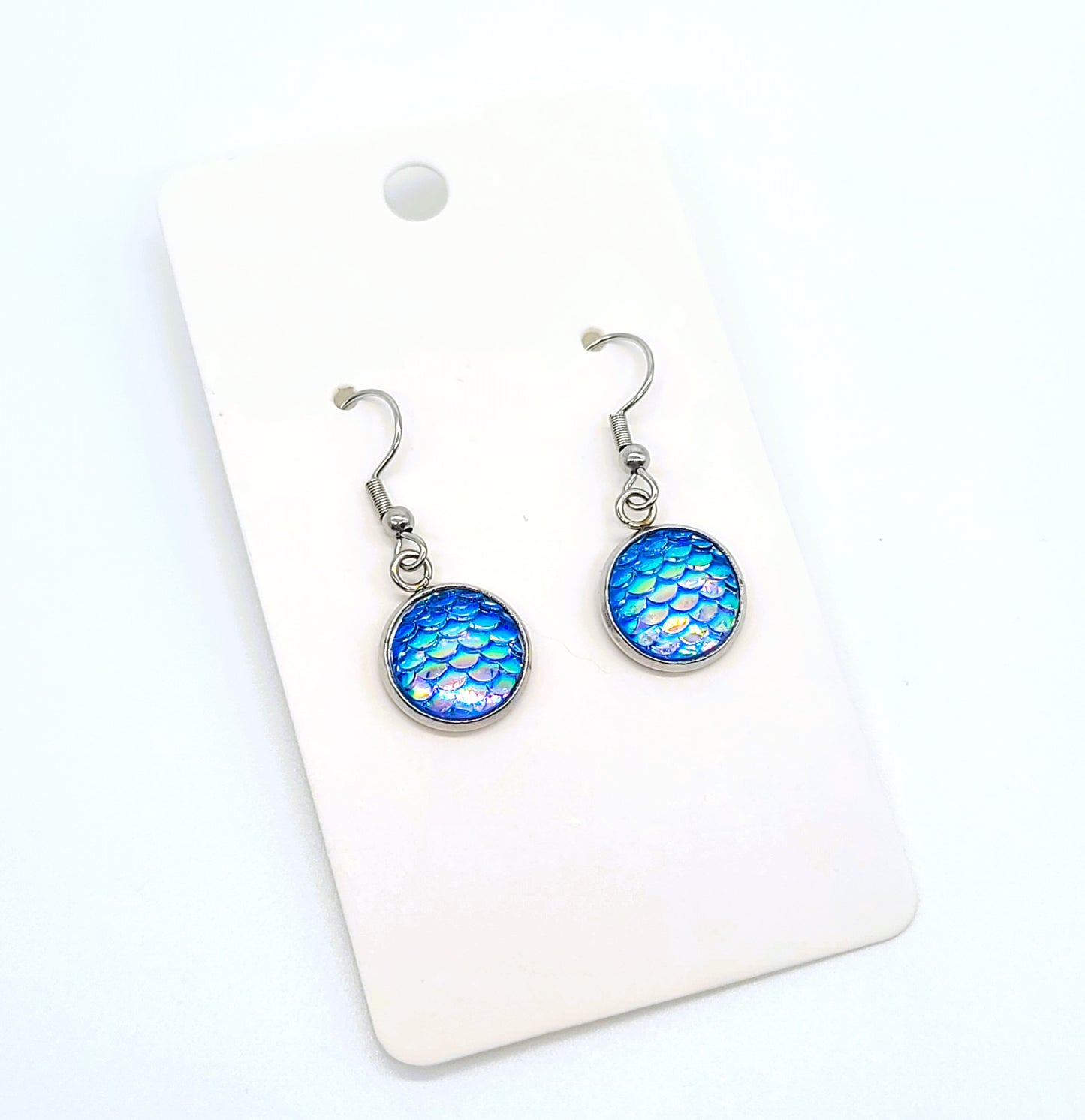 Iridescent Mermaid Scale Earrings