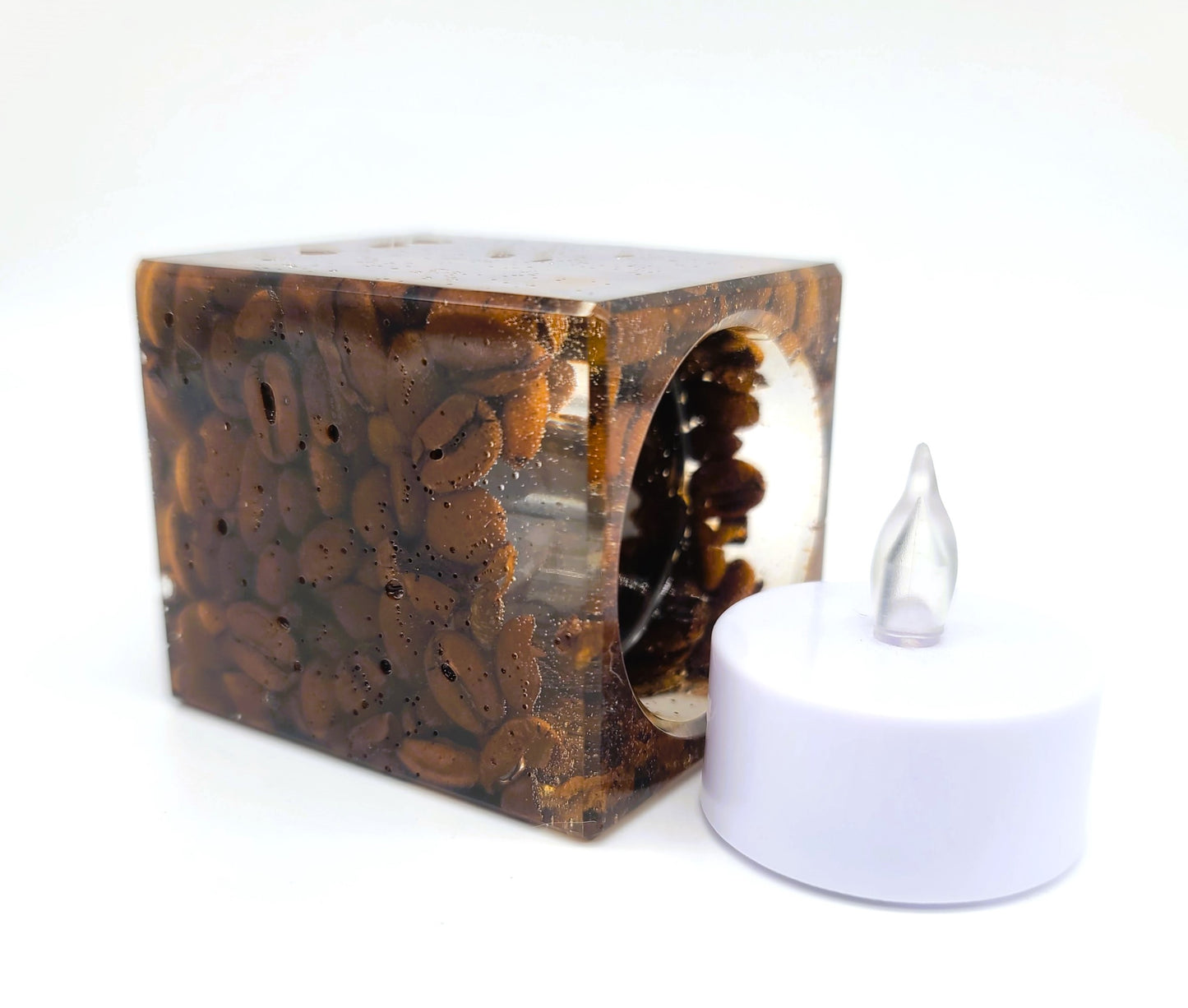 Medium Square Coffee Bean Candle Holder