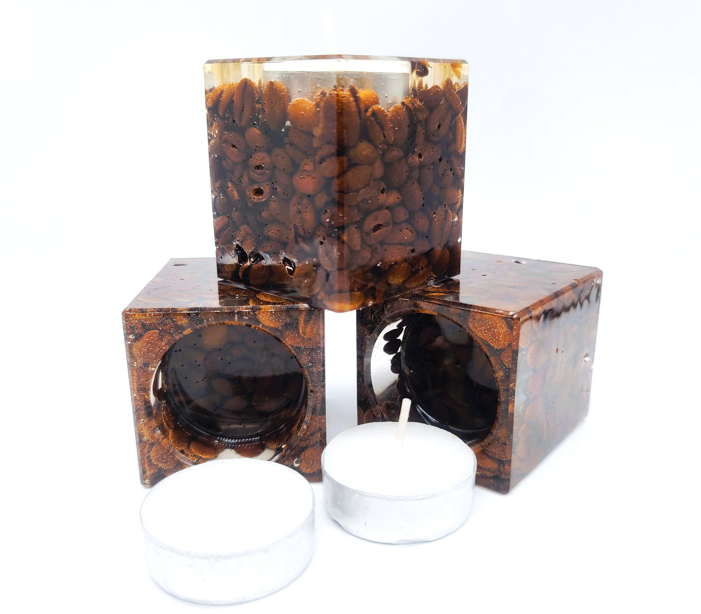 Medium Square Coffee Bean Candle Holder