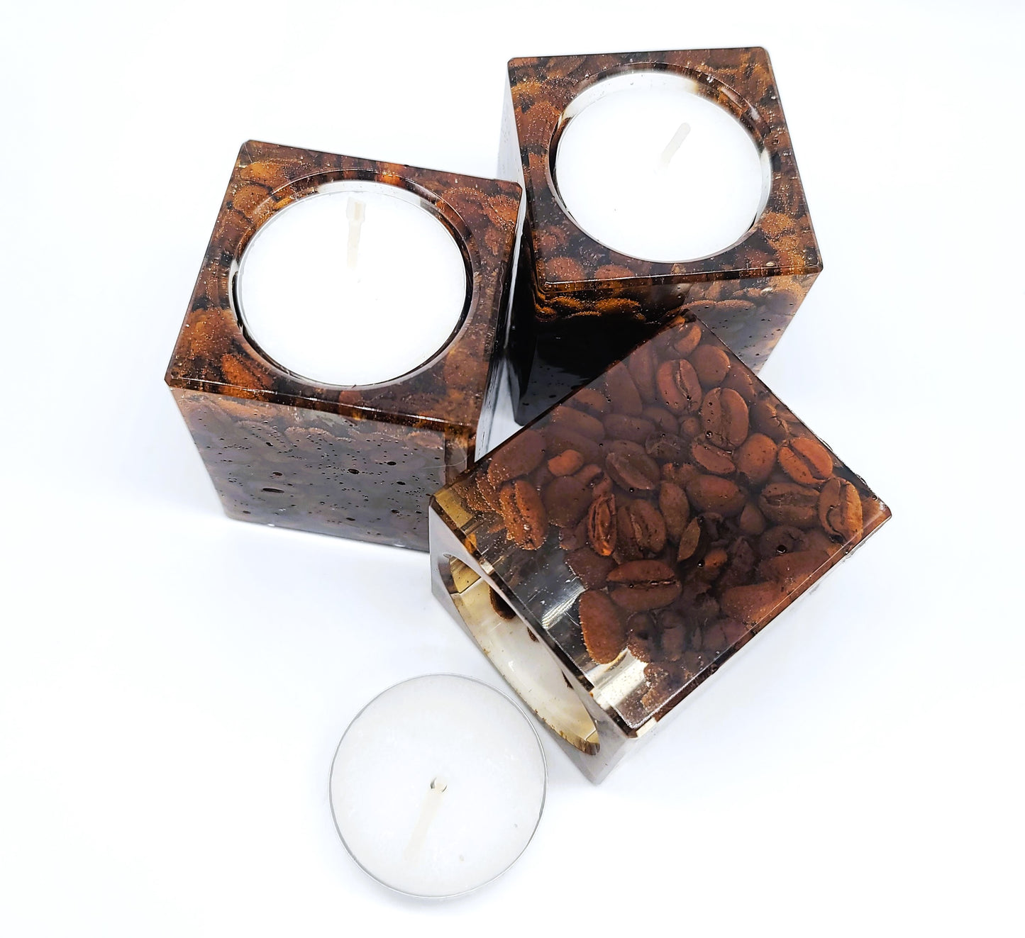 Medium Square Coffee Bean Candle Holder