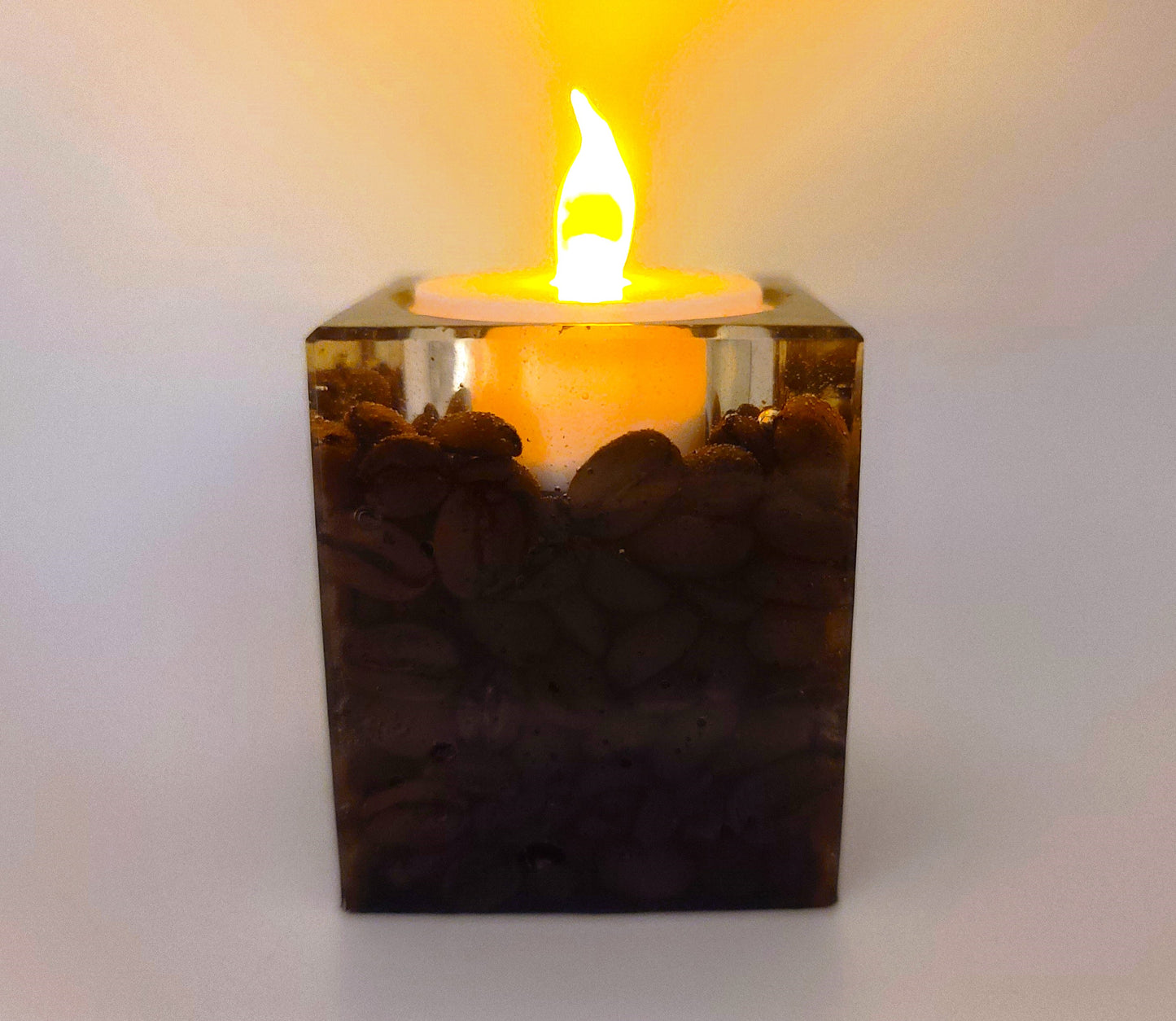 Medium Square Coffee Bean Candle Holder