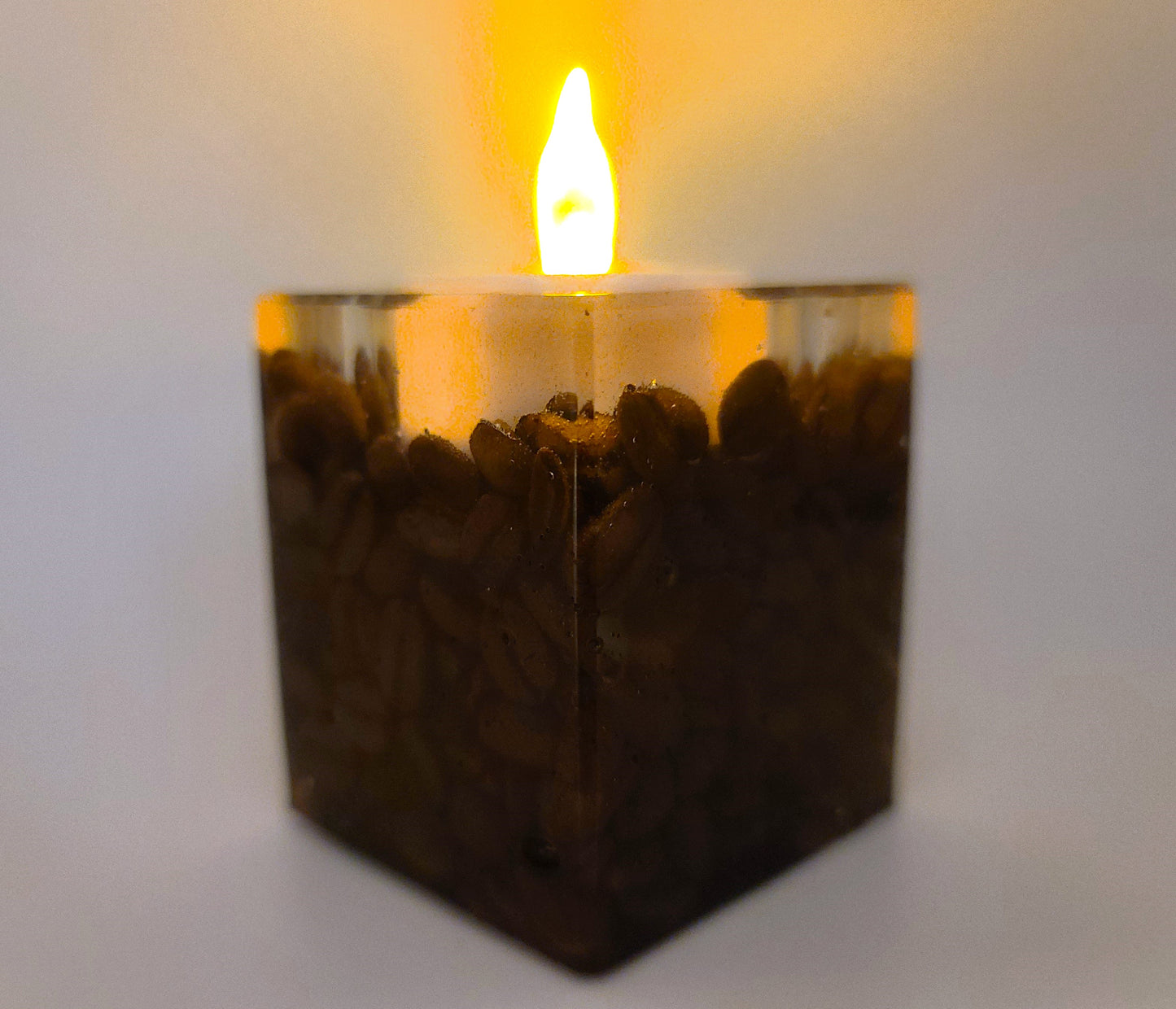 Medium Square Coffee Bean Candle Holder