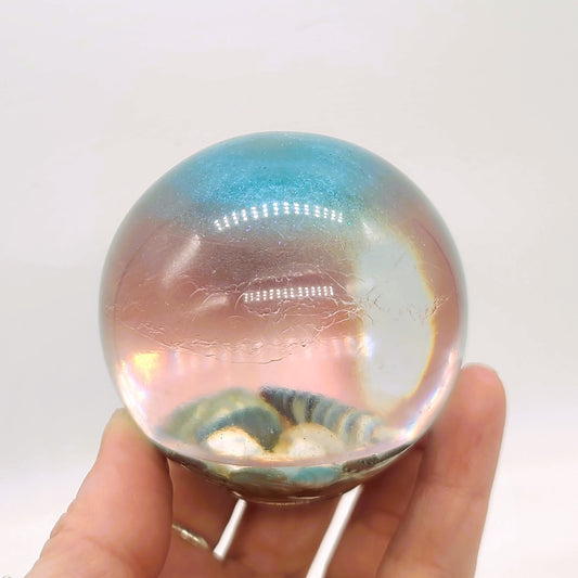 Ocean Themed Sphere Made w/ Eco-Friendly Epoxy Resin