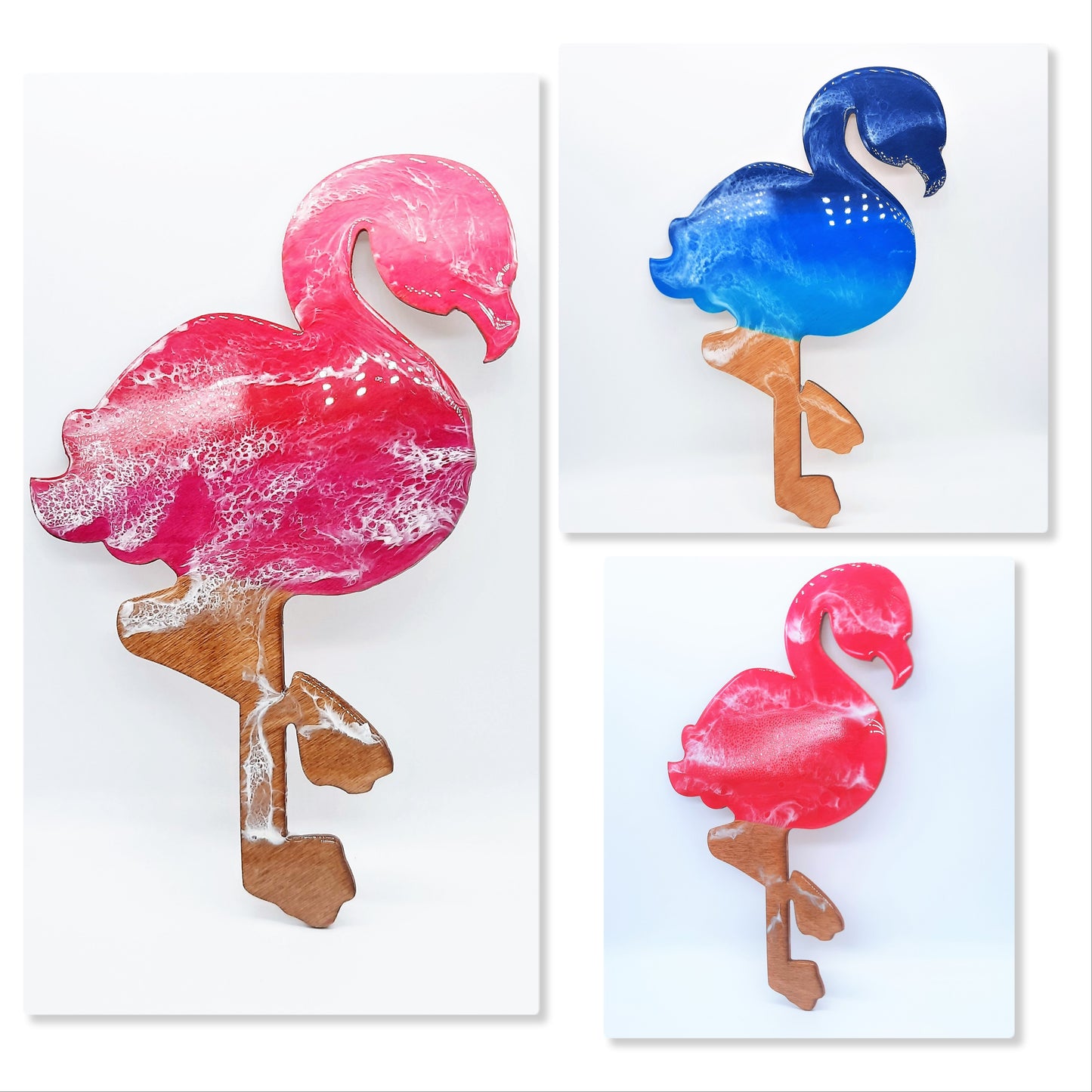 Resin & Wood Seascape Flamingo