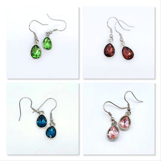 Gemstone Teardrop Dangle Earrings