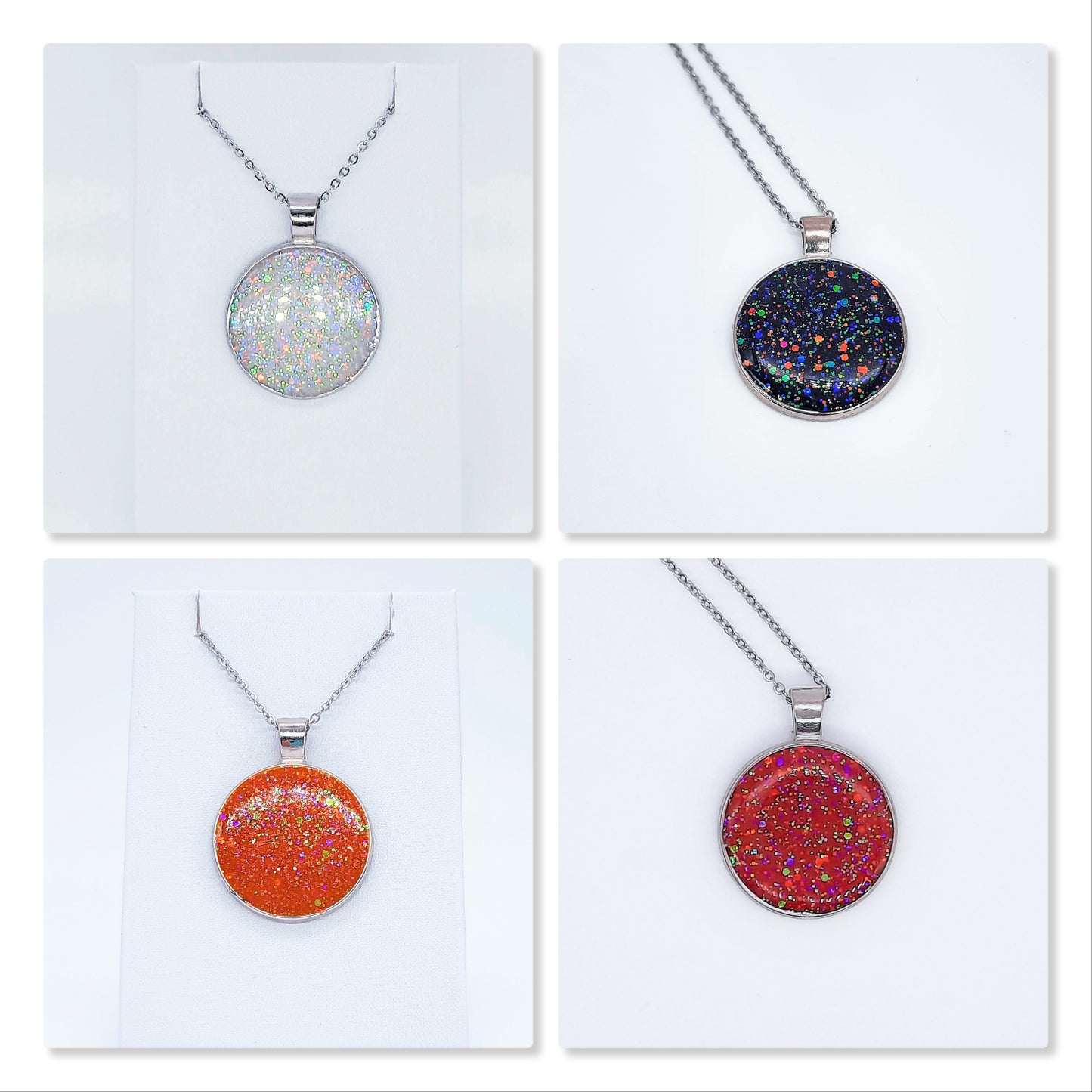 Sparkle Resin Pendant Necklace