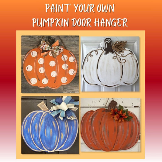 Book a Private Group Class! Paint Your Own Pumpkin Shaped Door Hanger!