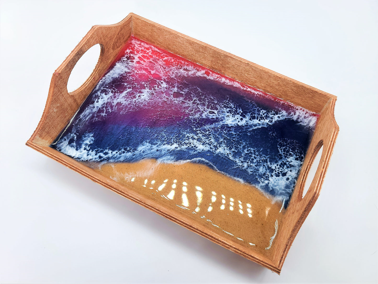 Resin Seascape Small Wooden Tray