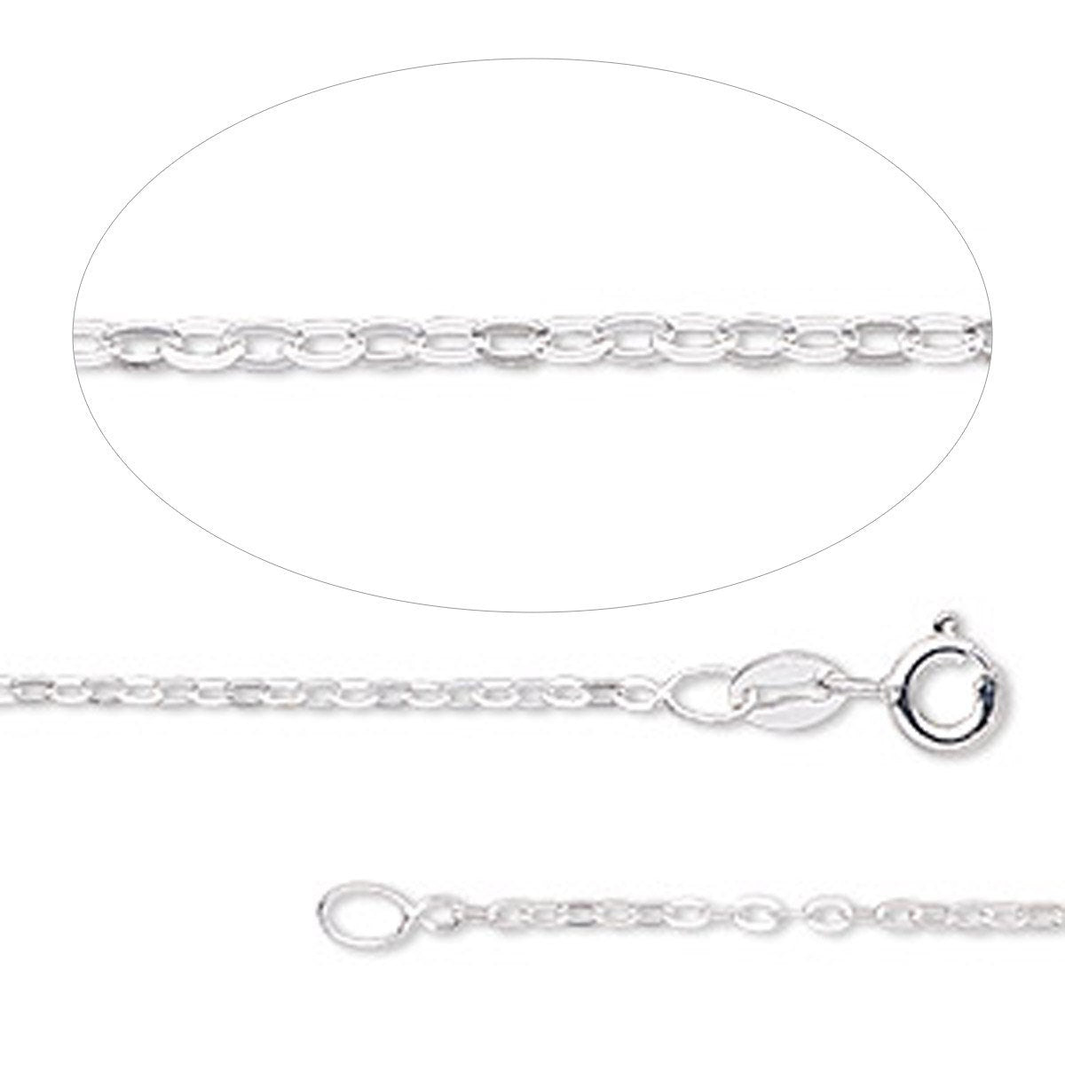 Sparkle Sterling Silver Chain - glittering 925 chain