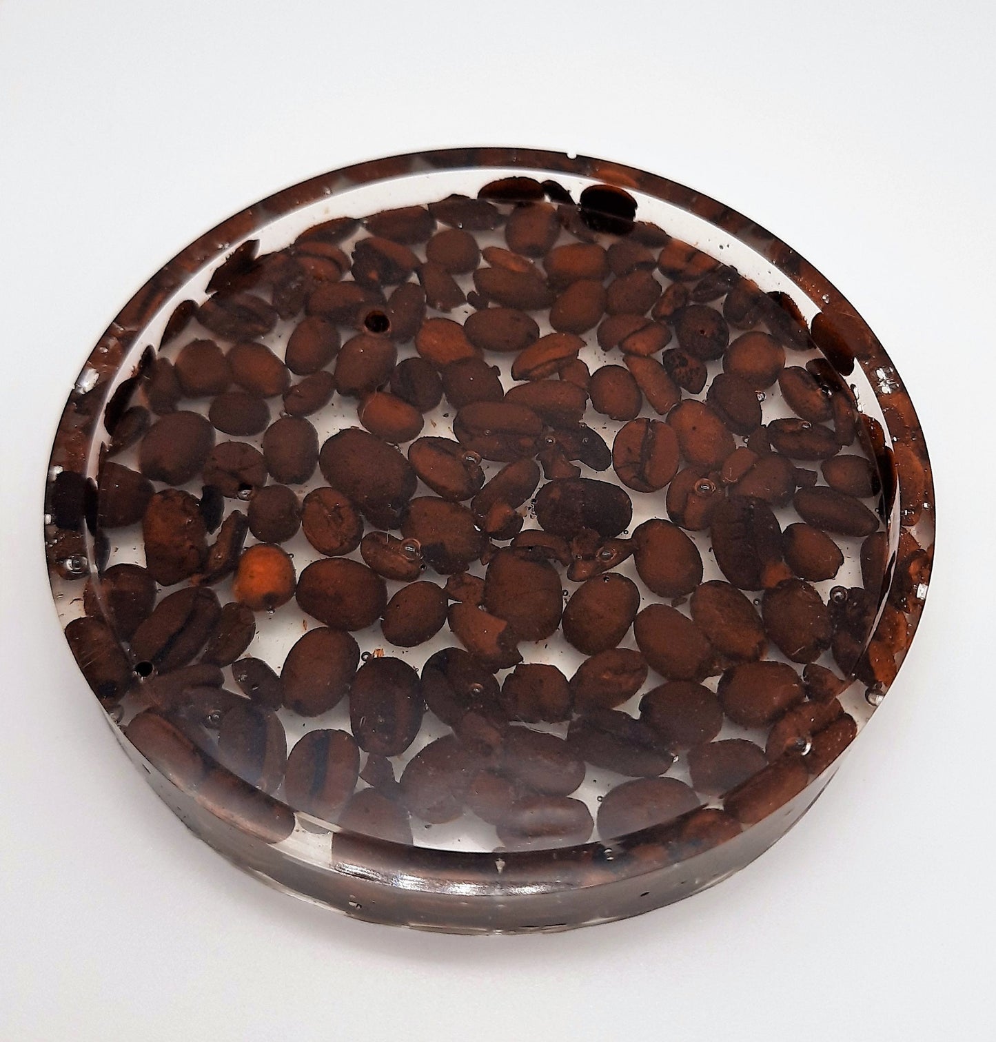 Eco-Friendly Resin Casted Coasters (Set of 4), Made w/ Real Coffee Beans, Hexagon, Square, or Round, Handmade & Great for Coffee Lovers