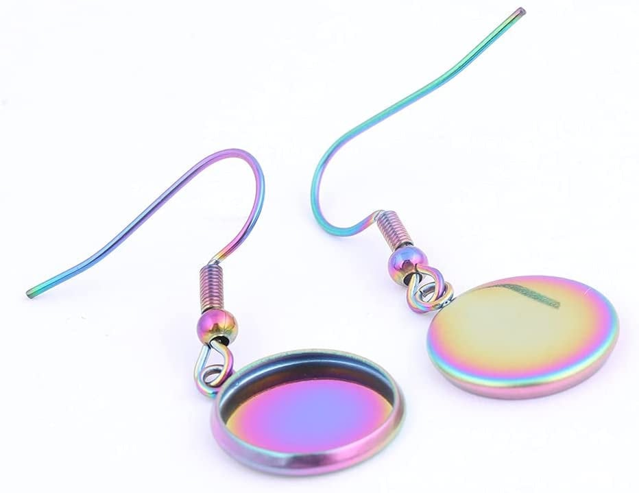 Handcrafted Purple Iridescent Resin Earrings / Made with Hypoallergenic Rainbow Chromium Stainless Steel Ear Wire Fish Hooks