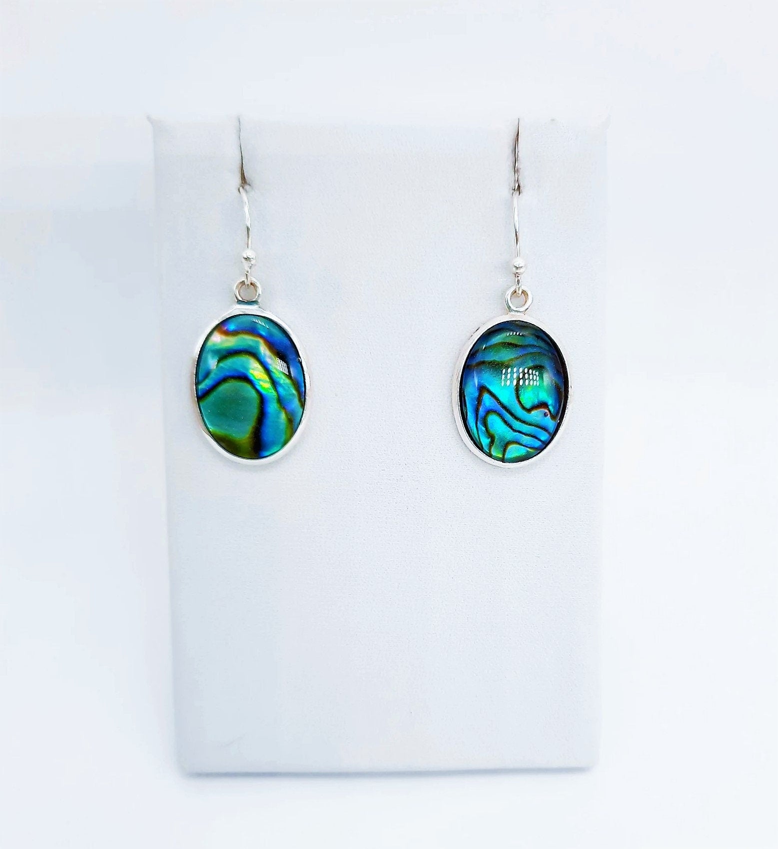 Handcrafted / Handmade Natural Abalone / Paua Seashell Earrings / Made with Hypoallergenic Silver Stainless Steel Ear Wire Hooks