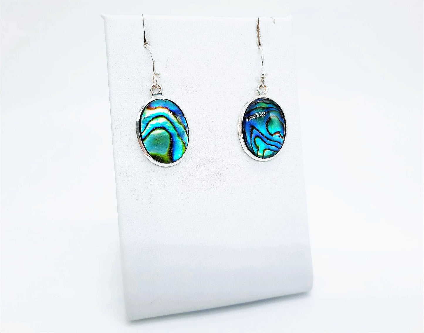 Handcrafted / Handmade Natural Abalone / Paua Seashell Earrings / Made with Hypoallergenic Silver Stainless Steel Ear Wire Hooks