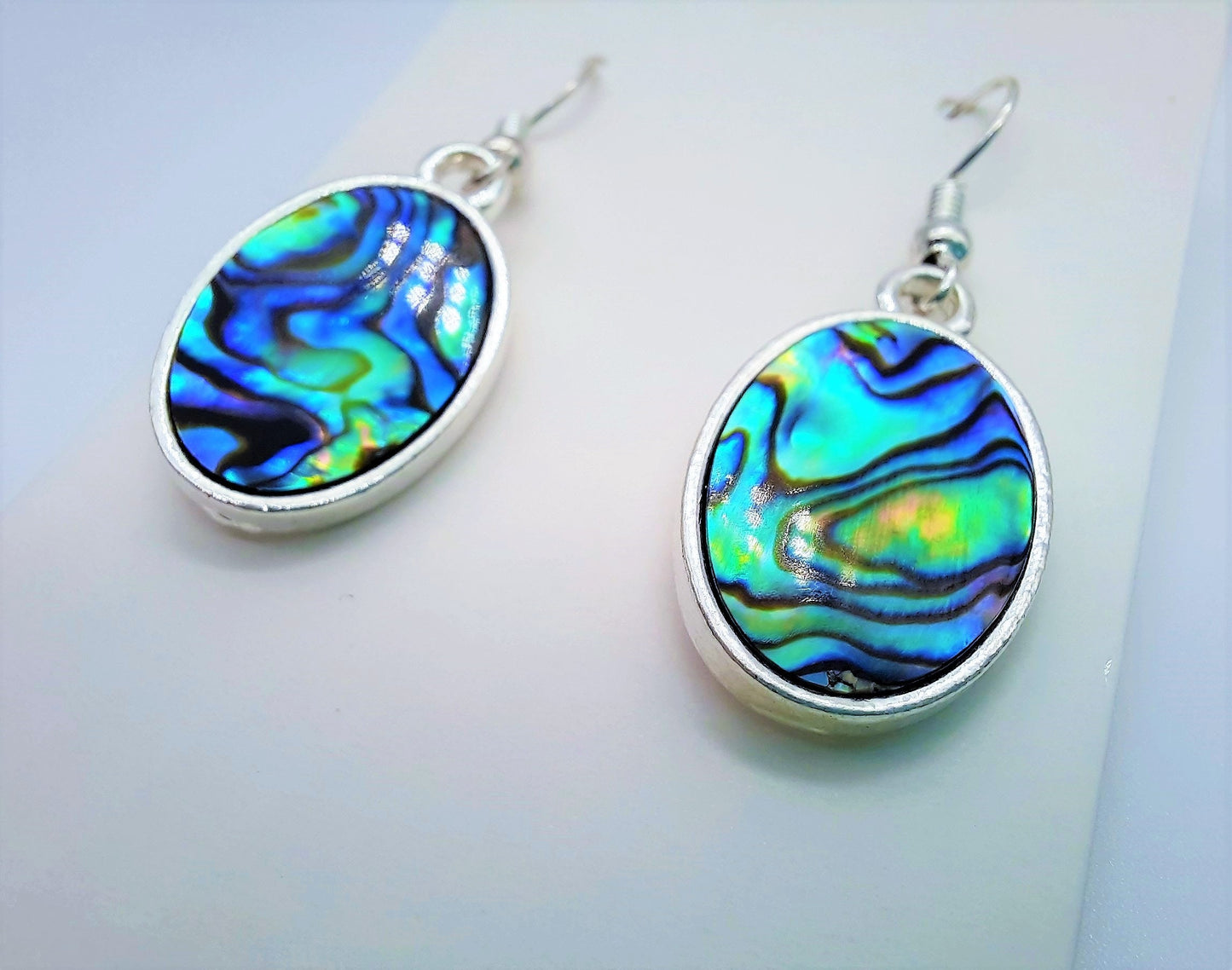 Handcrafted / Handmade Natural Abalone / Paua Seashell Earrings / Made with Hypoallergenic Silver Stainless Steel Ear Wire Hooks