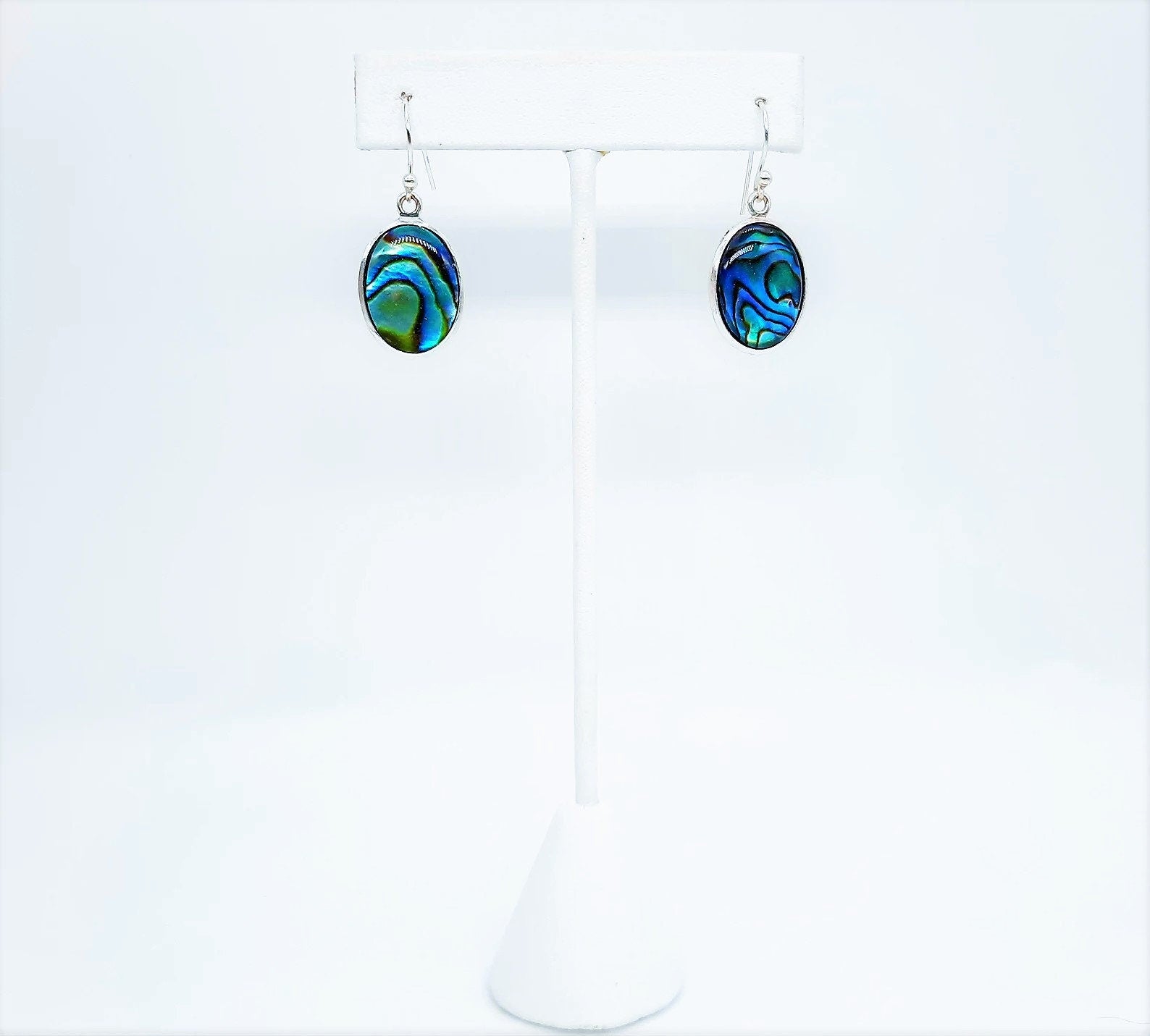 Handcrafted / Handmade Natural Abalone / Paua Seashell Earrings / Made with Hypoallergenic Silver Stainless Steel Ear Wire Hooks