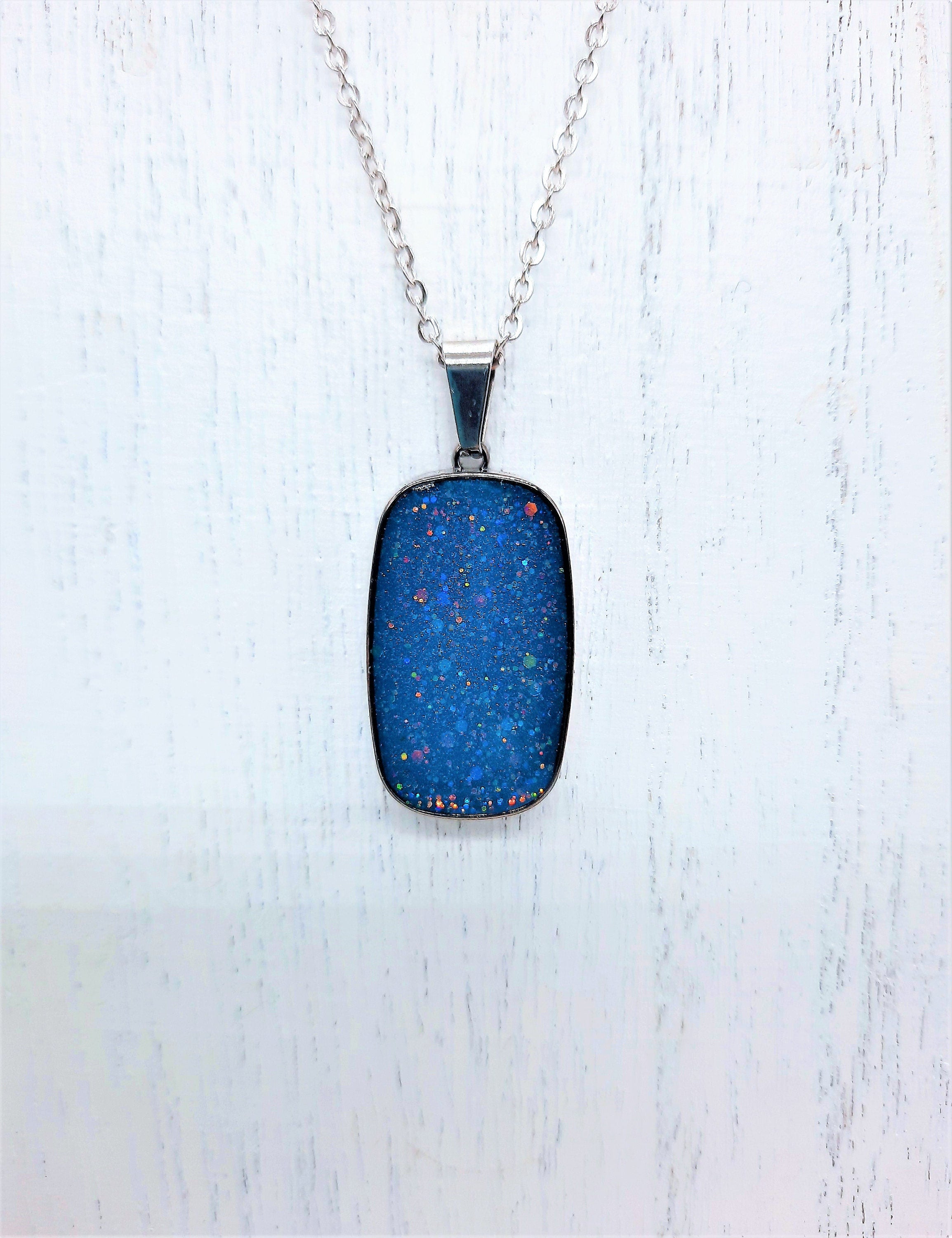 Blue sparkly store necklace