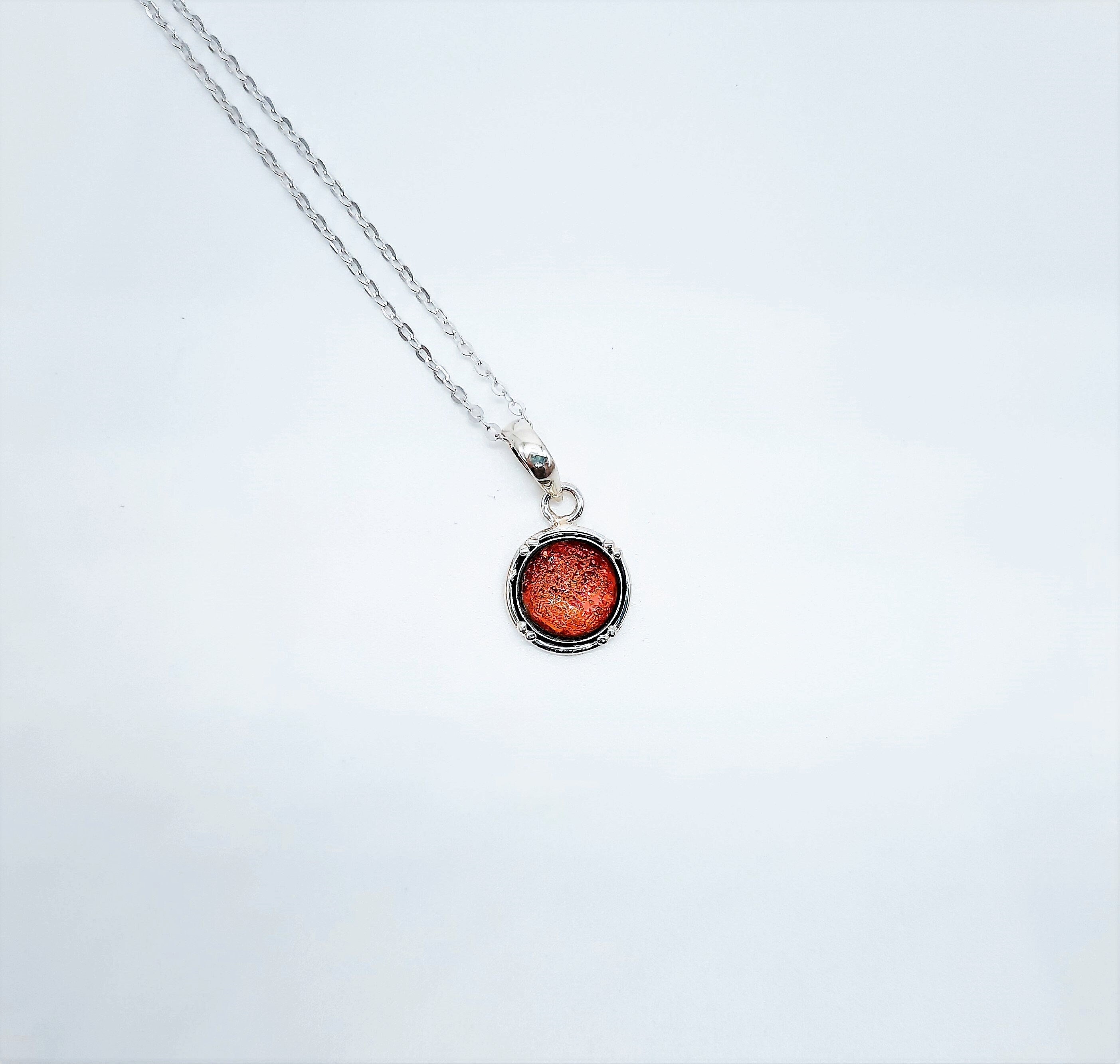 Red pendant sale necklace sterling silver