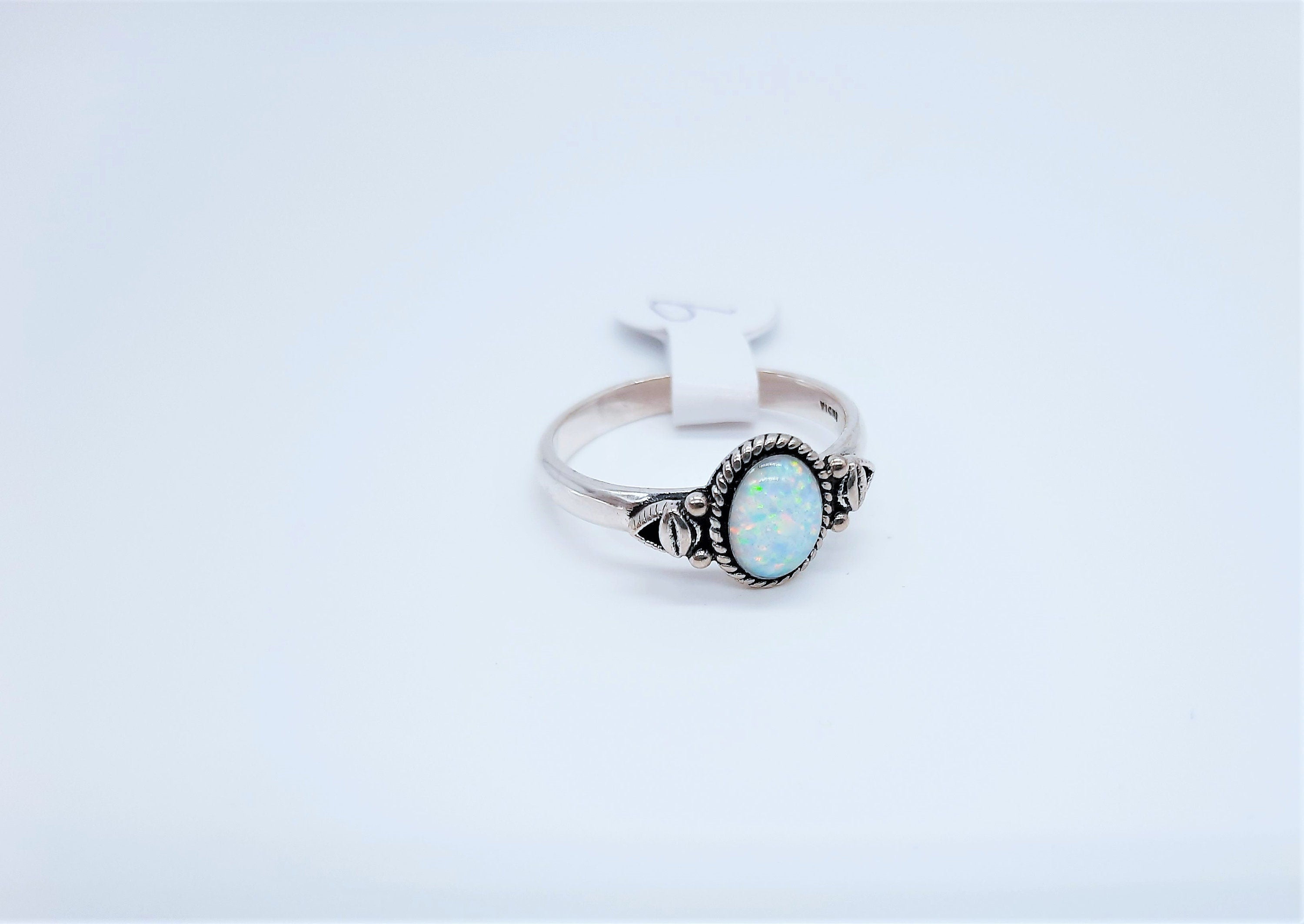 White Fire Opal on popular .925 sterling silver Ring NEW