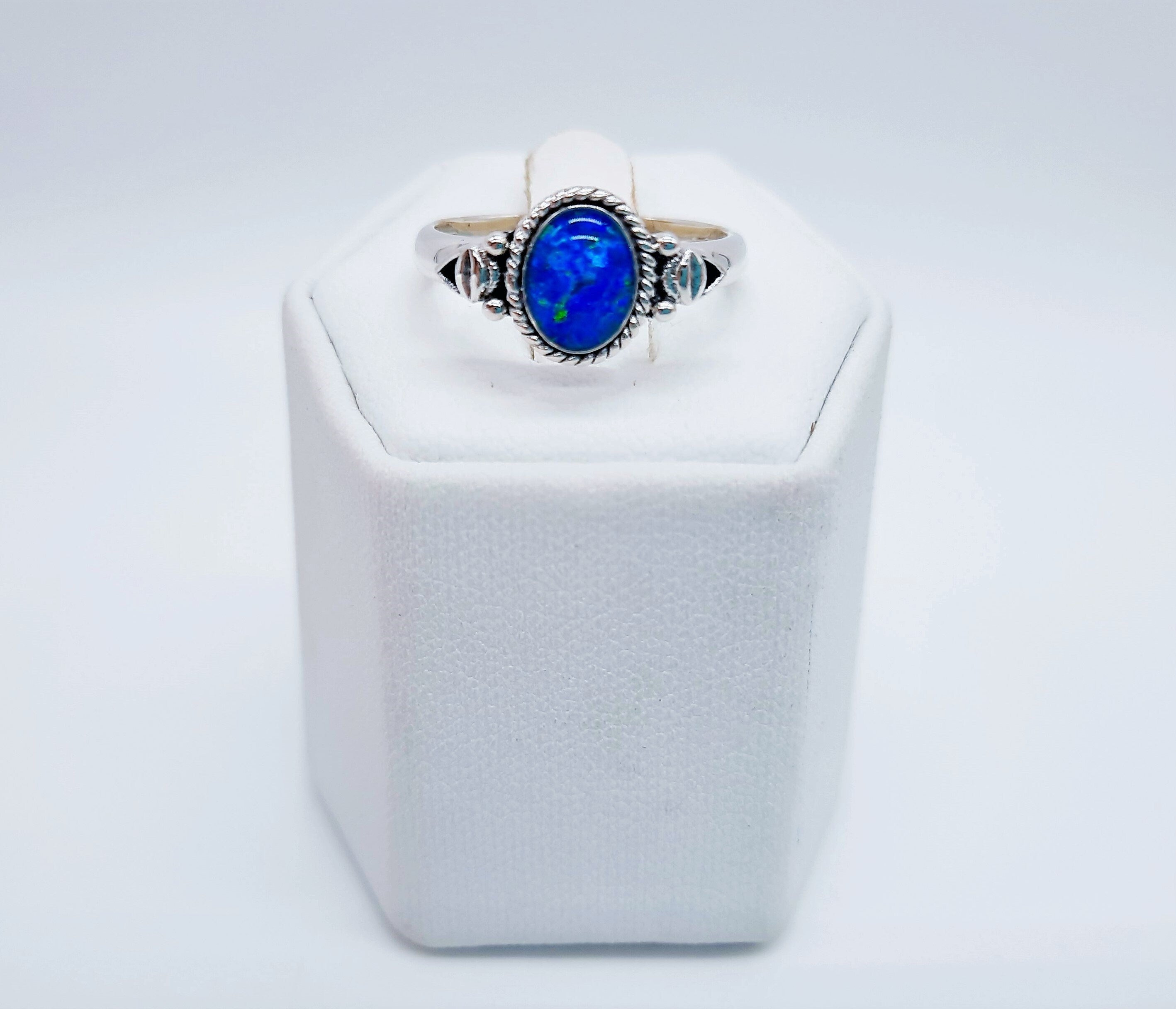 Blue Gray Ice Agate Sterling Silver Ring – Zuzu's Petals Creations