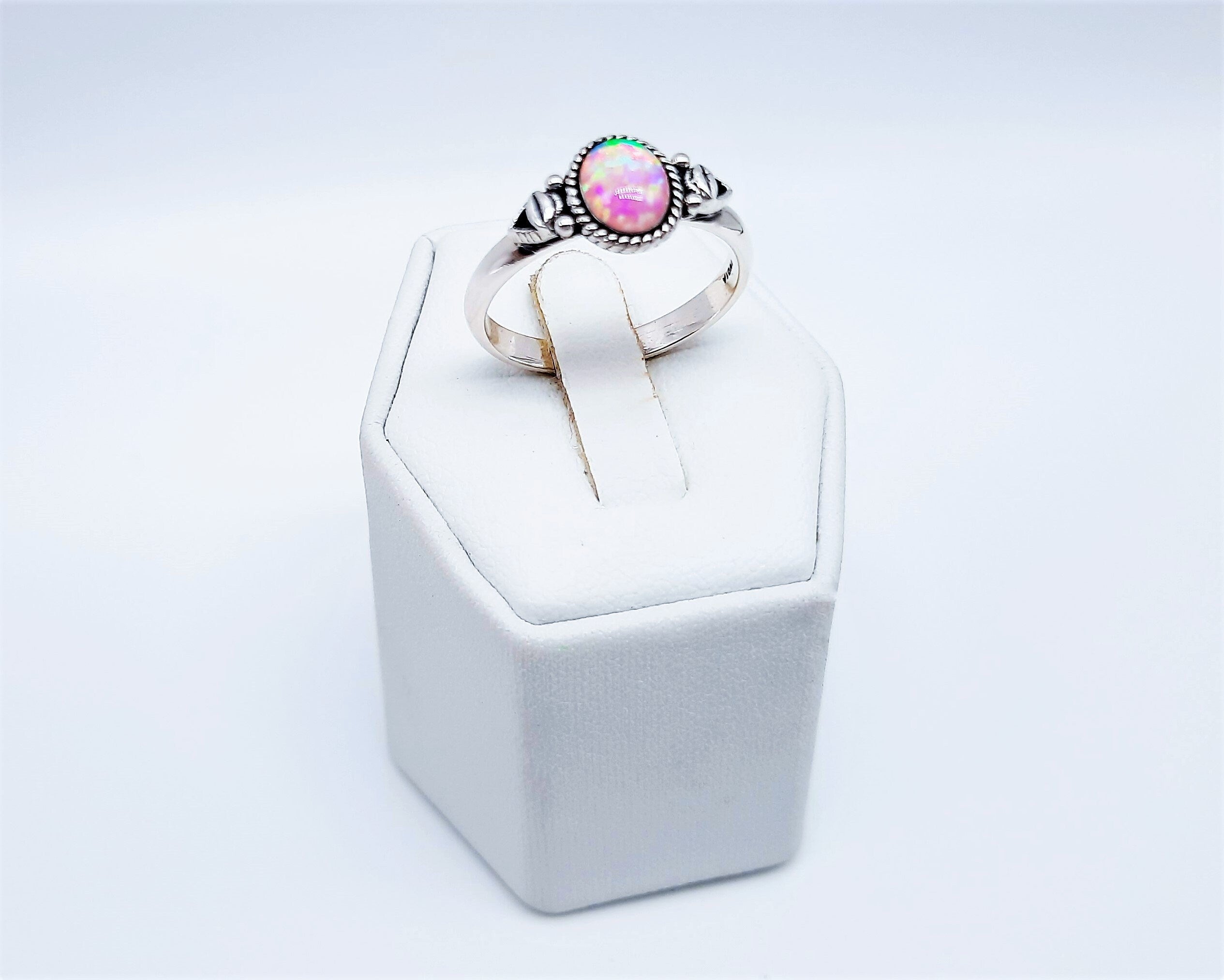 Hadas1951 Hand Crafted Artistic Silver Opal Ring 8.5 outlets (h144)